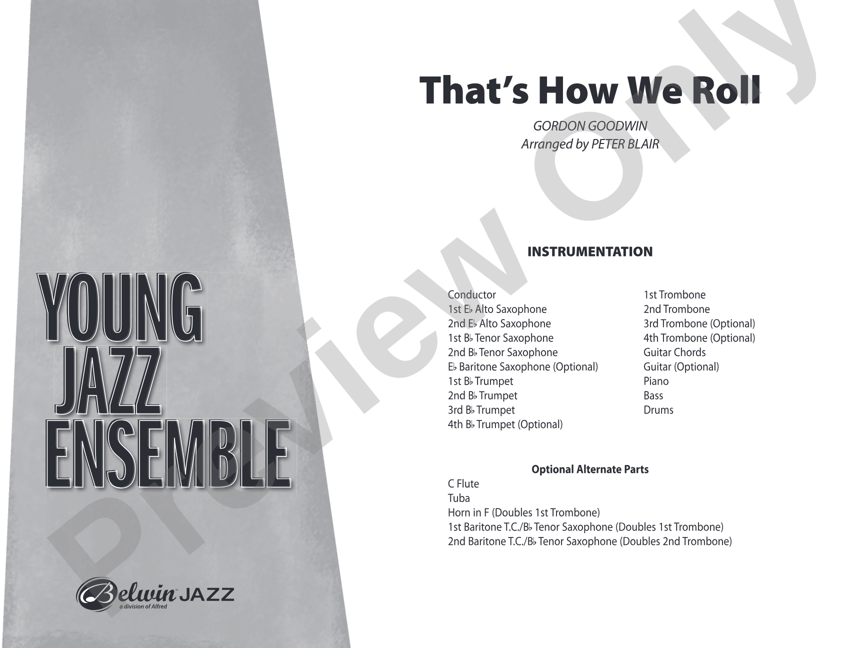 That's How We Roll: Jazz Ensemble Conductor Score & Parts