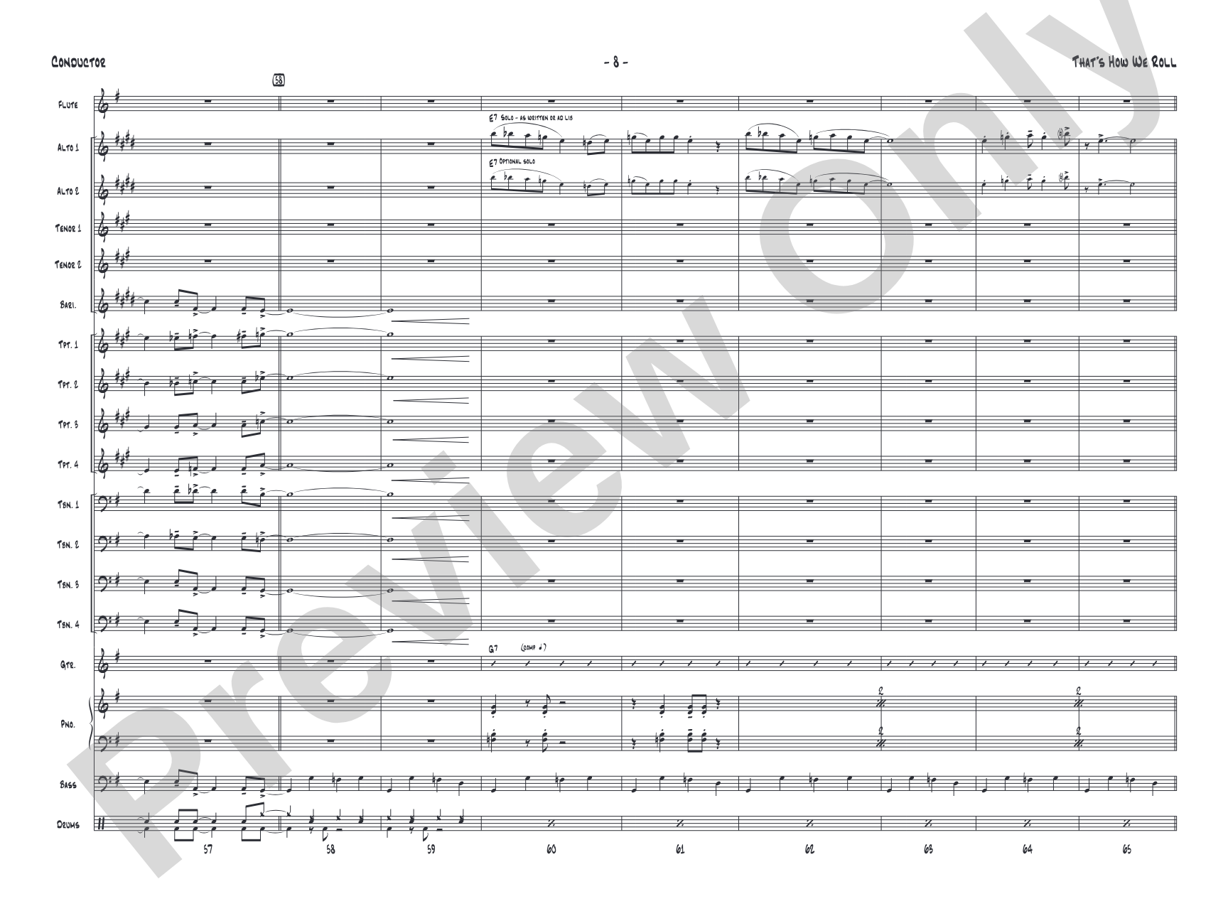 That's How We Roll: Jazz Ensemble Conductor Score & Parts