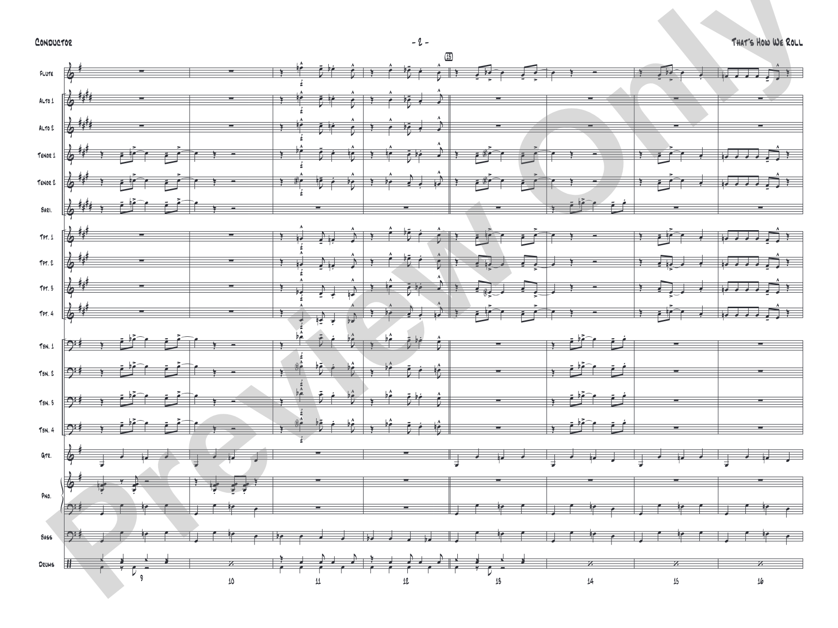 That's How We Roll: Jazz Ensemble Conductor Score & Parts
