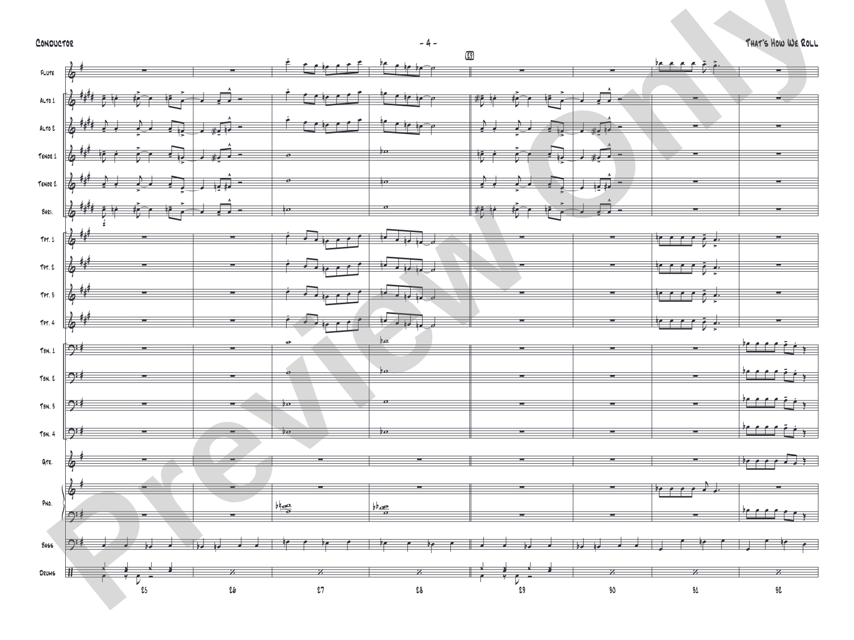 That's How We Roll: Jazz Ensemble Conductor Score & Parts