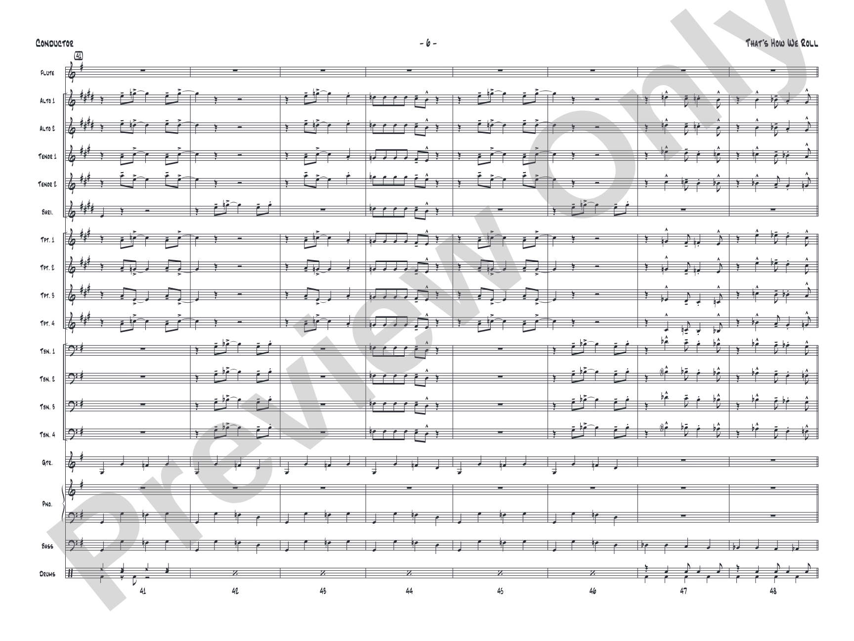 That's How We Roll: Jazz Ensemble Conductor Score & Parts