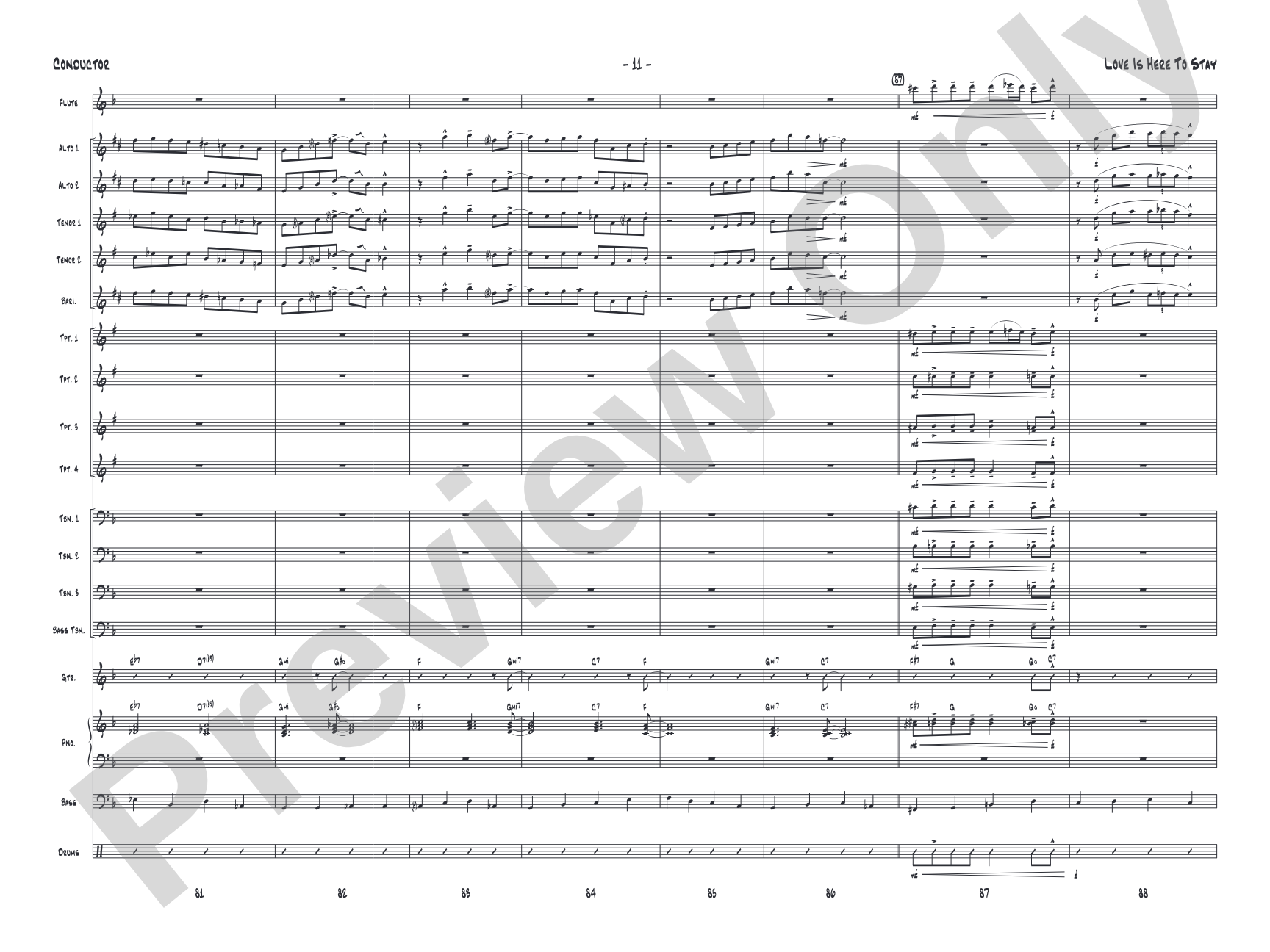 Love Is Here to Stay: Jazz Ensemble Conductor Score & Parts