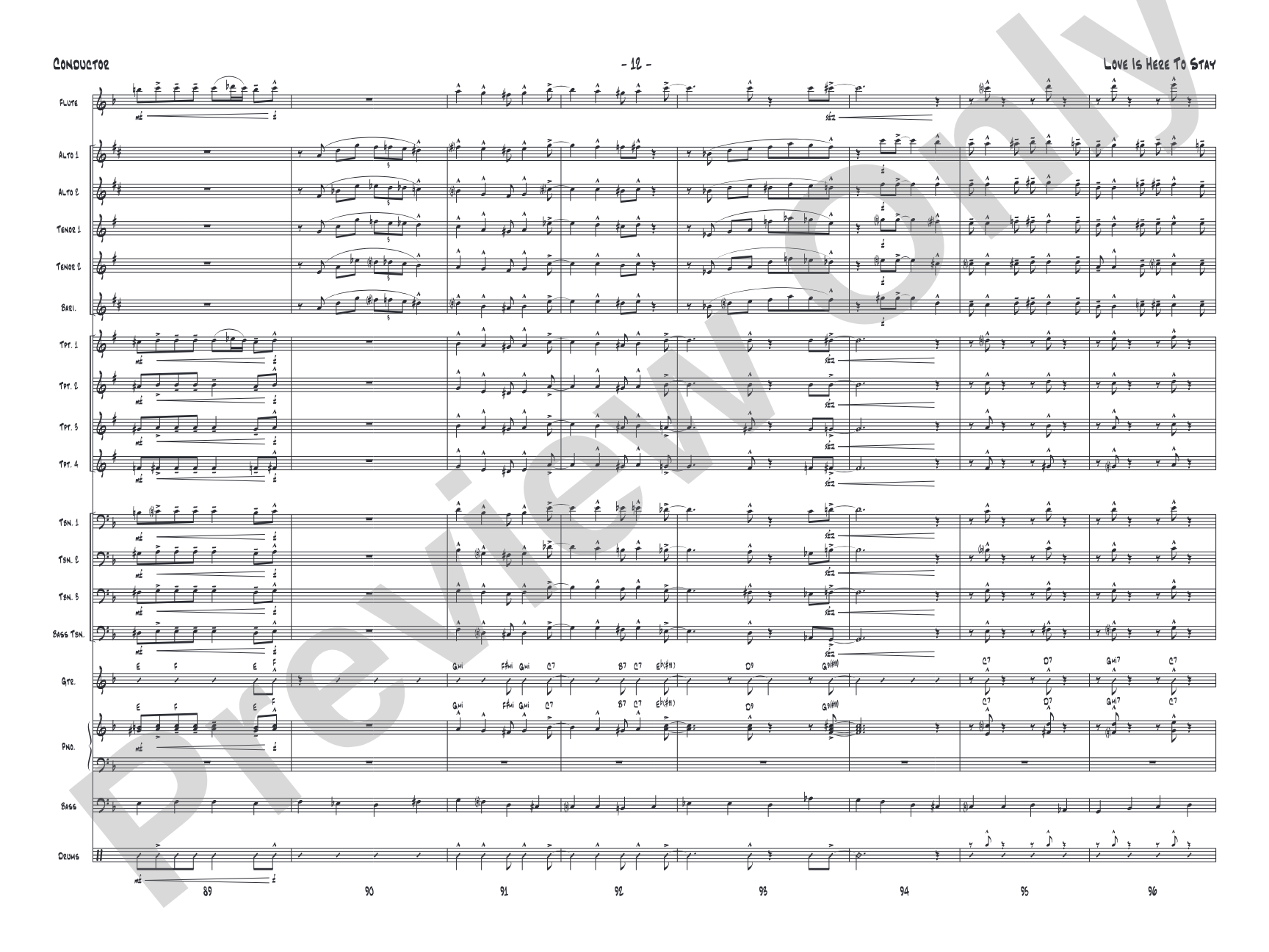 Love Is Here to Stay: Jazz Ensemble Conductor Score & Parts