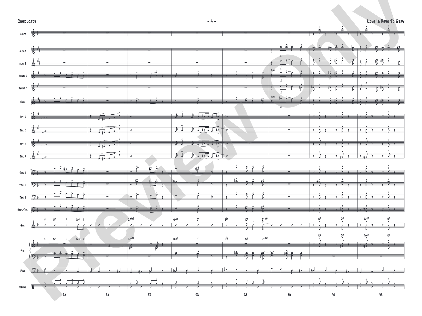 Love Is Here to Stay: Jazz Ensemble Conductor Score & Parts
