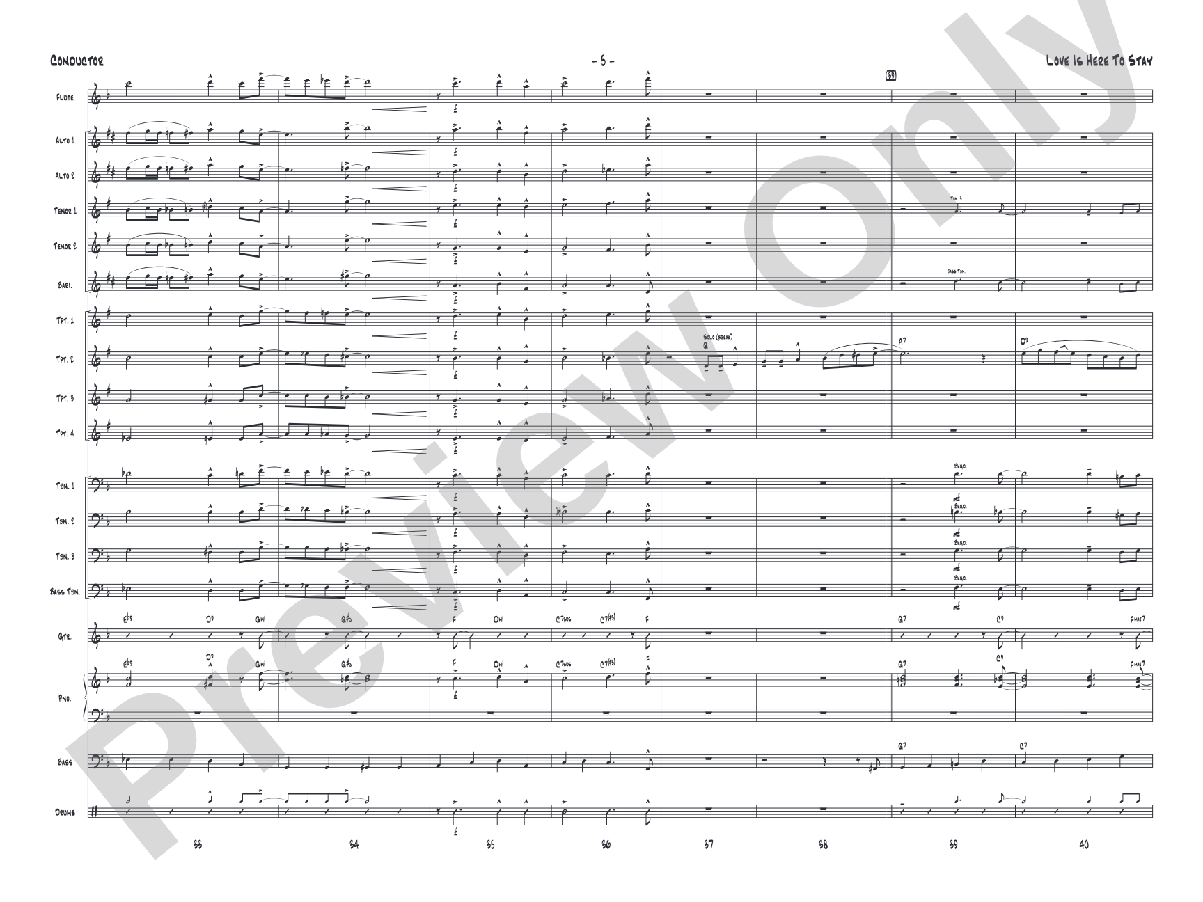 Love Is Here to Stay: Jazz Ensemble Conductor Score & Parts