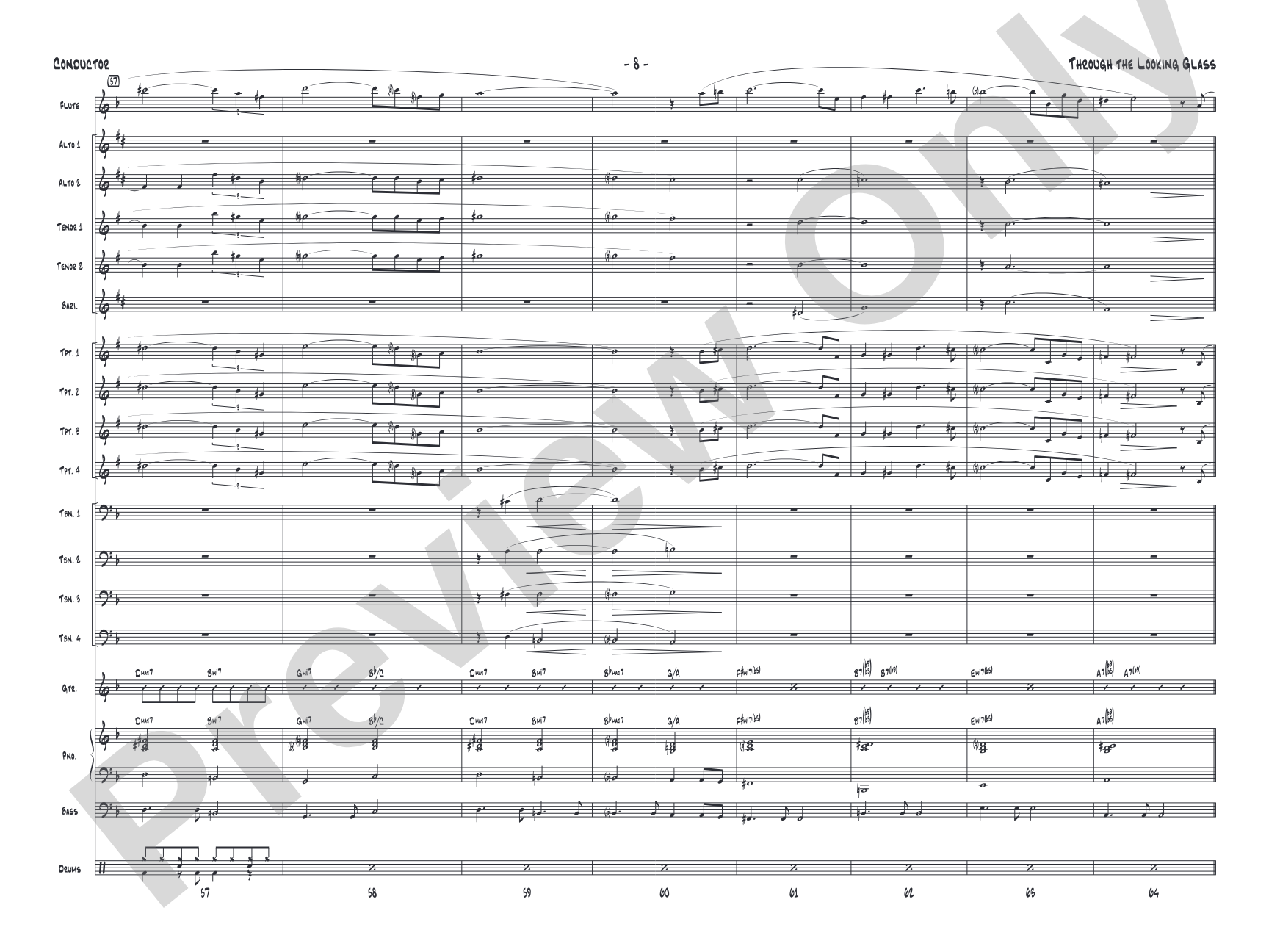 Through the Looking Glass: Jazz Ensemble Conductor Score & Parts