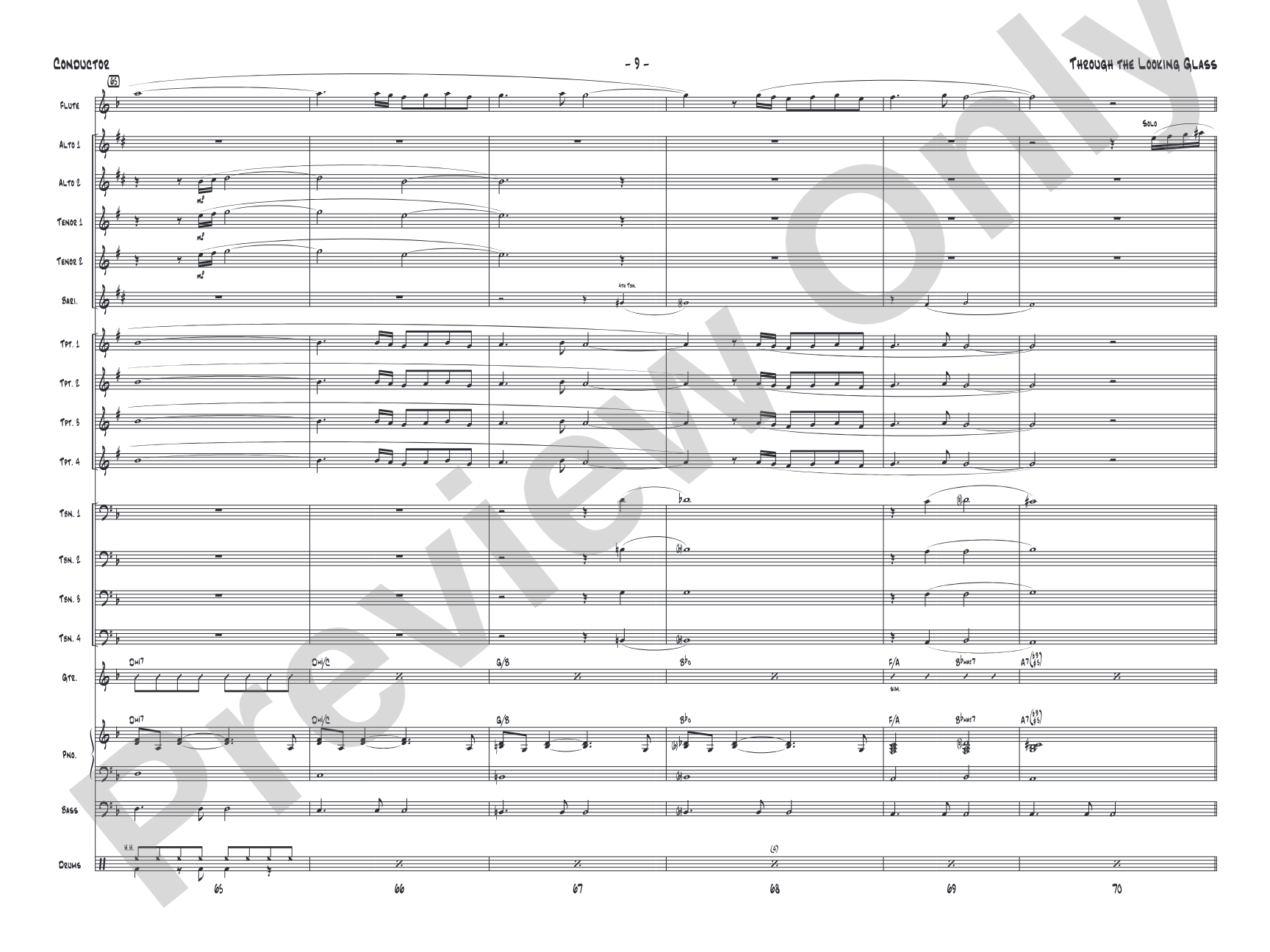 Through the Looking Glass: Jazz Ensemble Conductor Score & Parts
