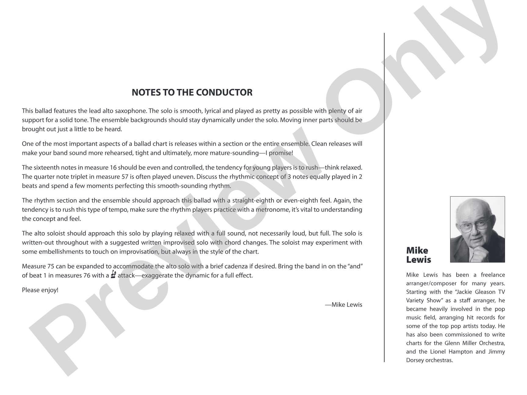 Through the Looking Glass: Jazz Ensemble Conductor Score & Parts
