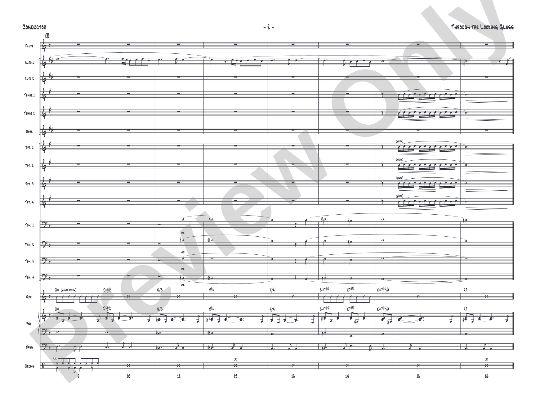 Through the Looking Glass: Jazz Ensemble Conductor Score & Parts