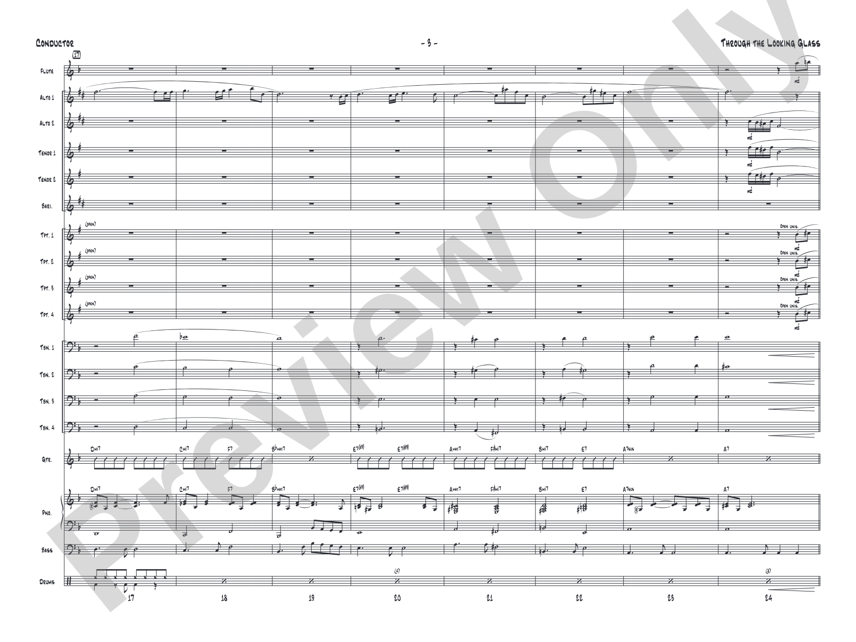 Through the Looking Glass: Jazz Ensemble Conductor Score & Parts