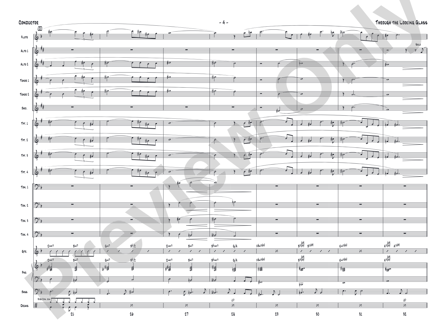 Through the Looking Glass: Jazz Ensemble Conductor Score & Parts