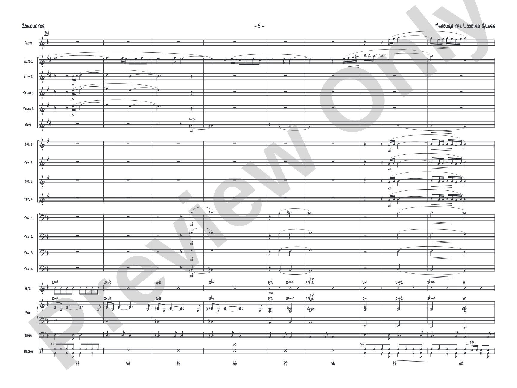 Through the Looking Glass: Jazz Ensemble Conductor Score & Parts