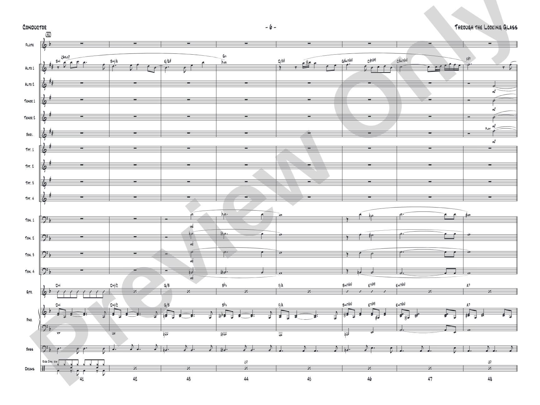 Through the Looking Glass: Jazz Ensemble Conductor Score & Parts