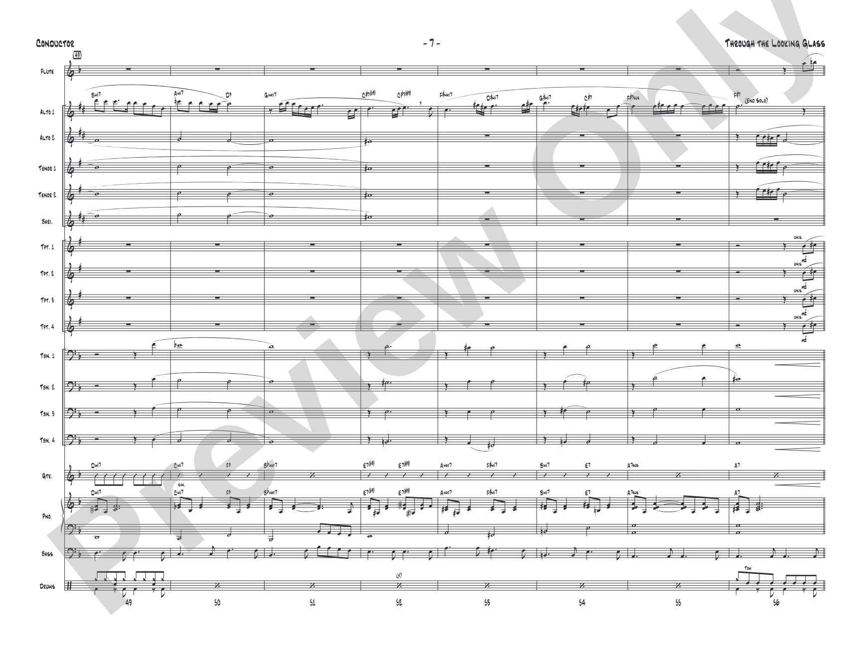 Through the Looking Glass: Jazz Ensemble Conductor Score & Parts