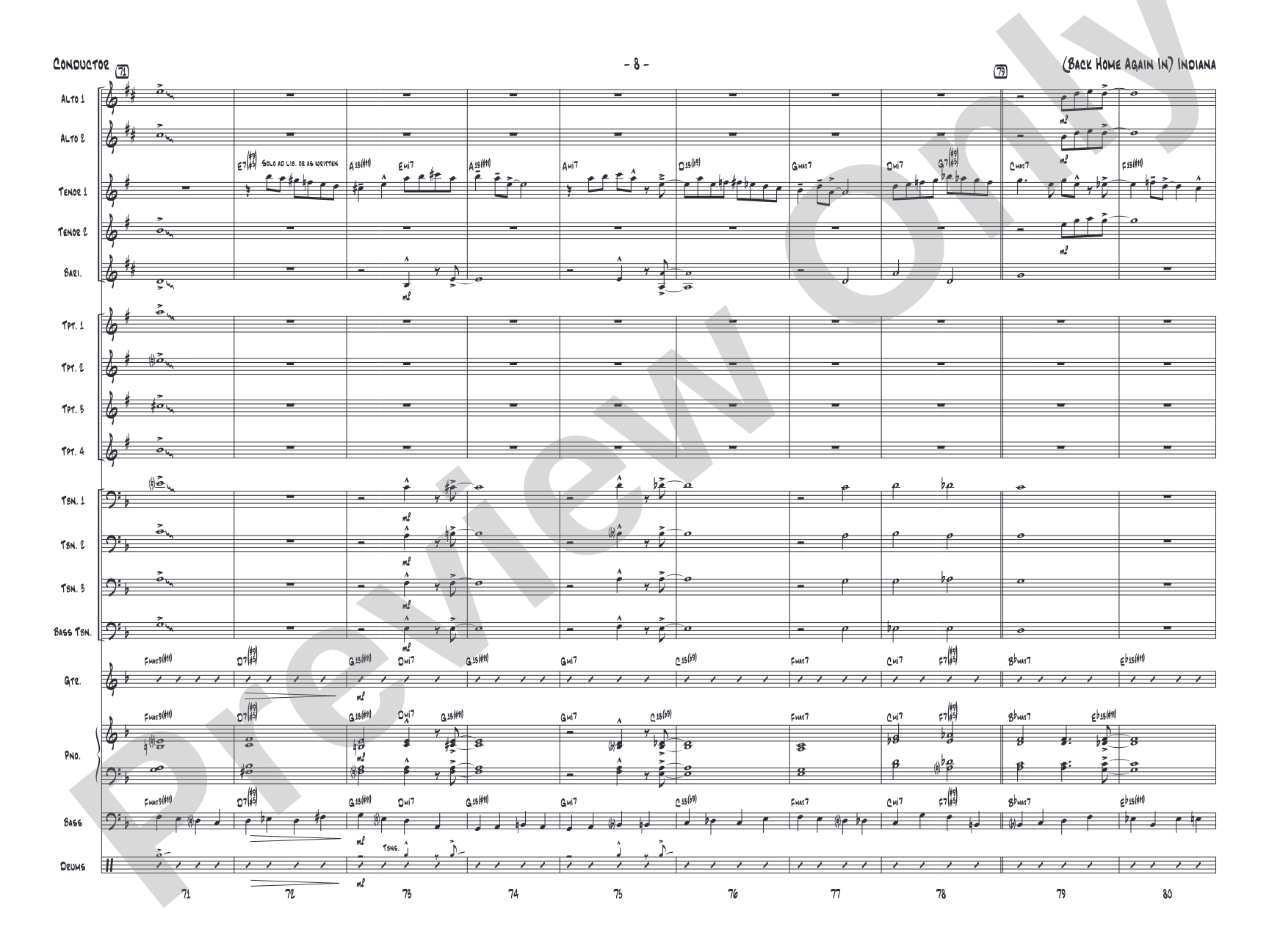 (Back Home Again In) Indiana: Score