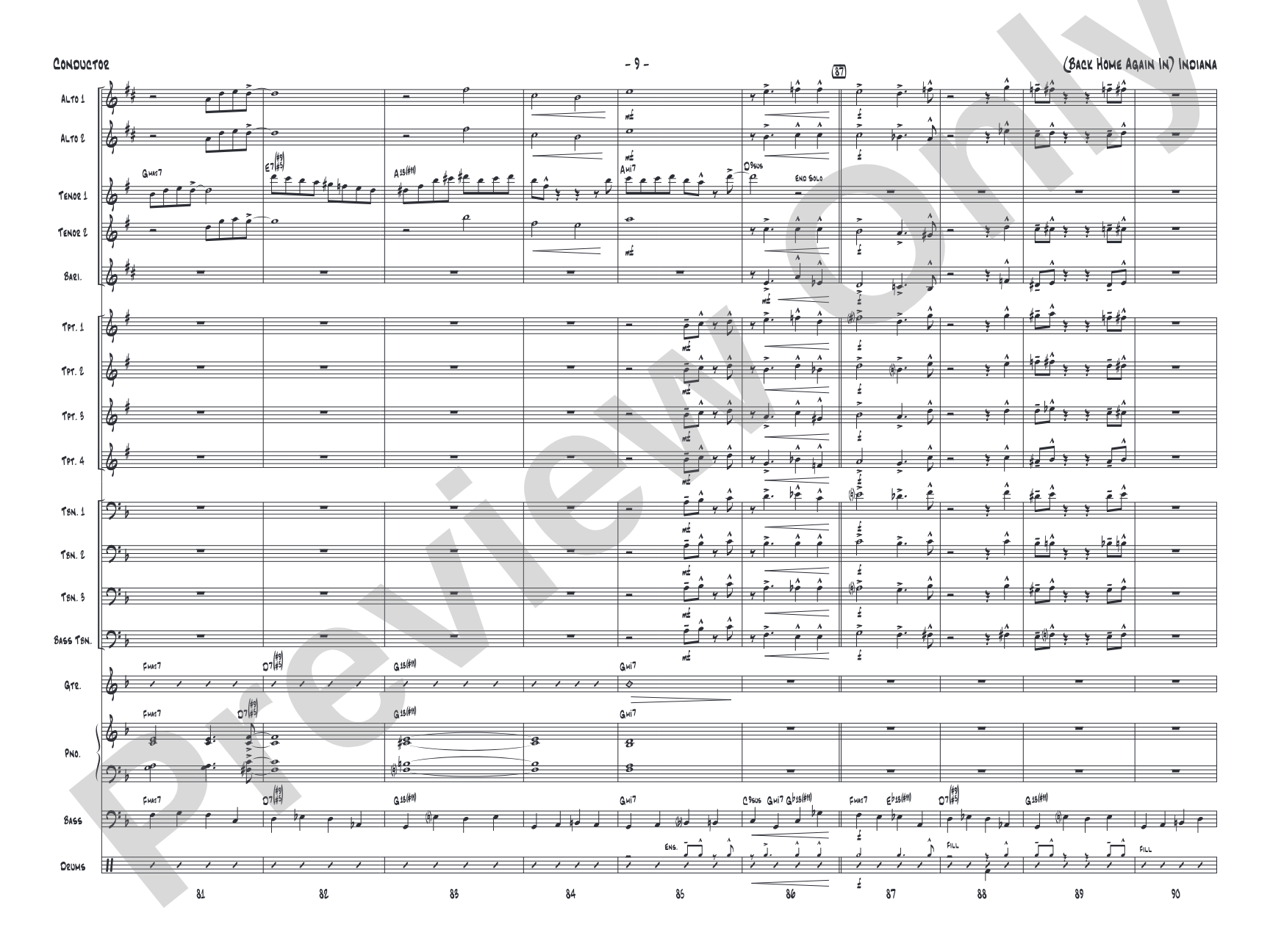 (Back Home Again In) Indiana: Score