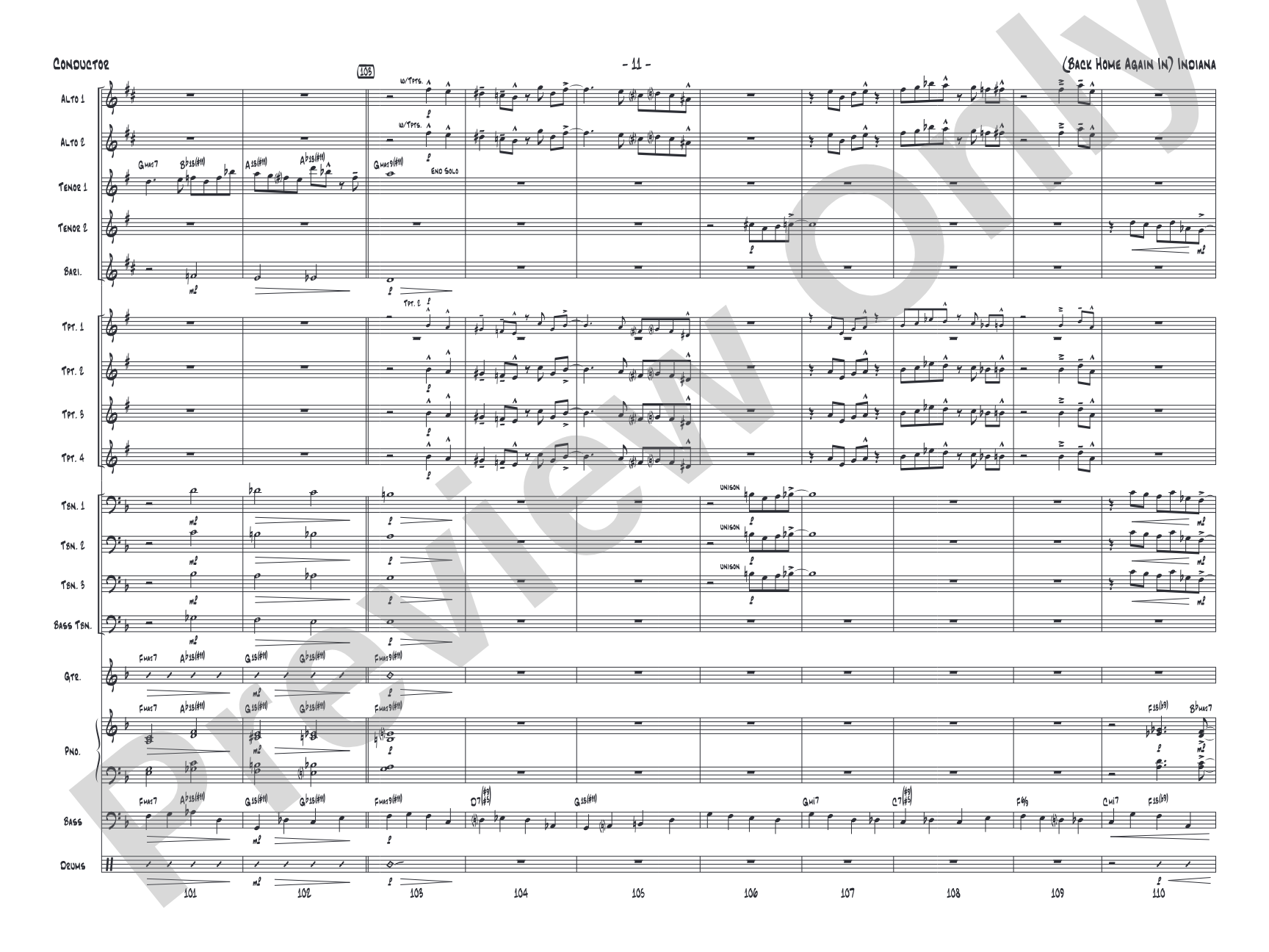 (Back Home Again In) Indiana: Score