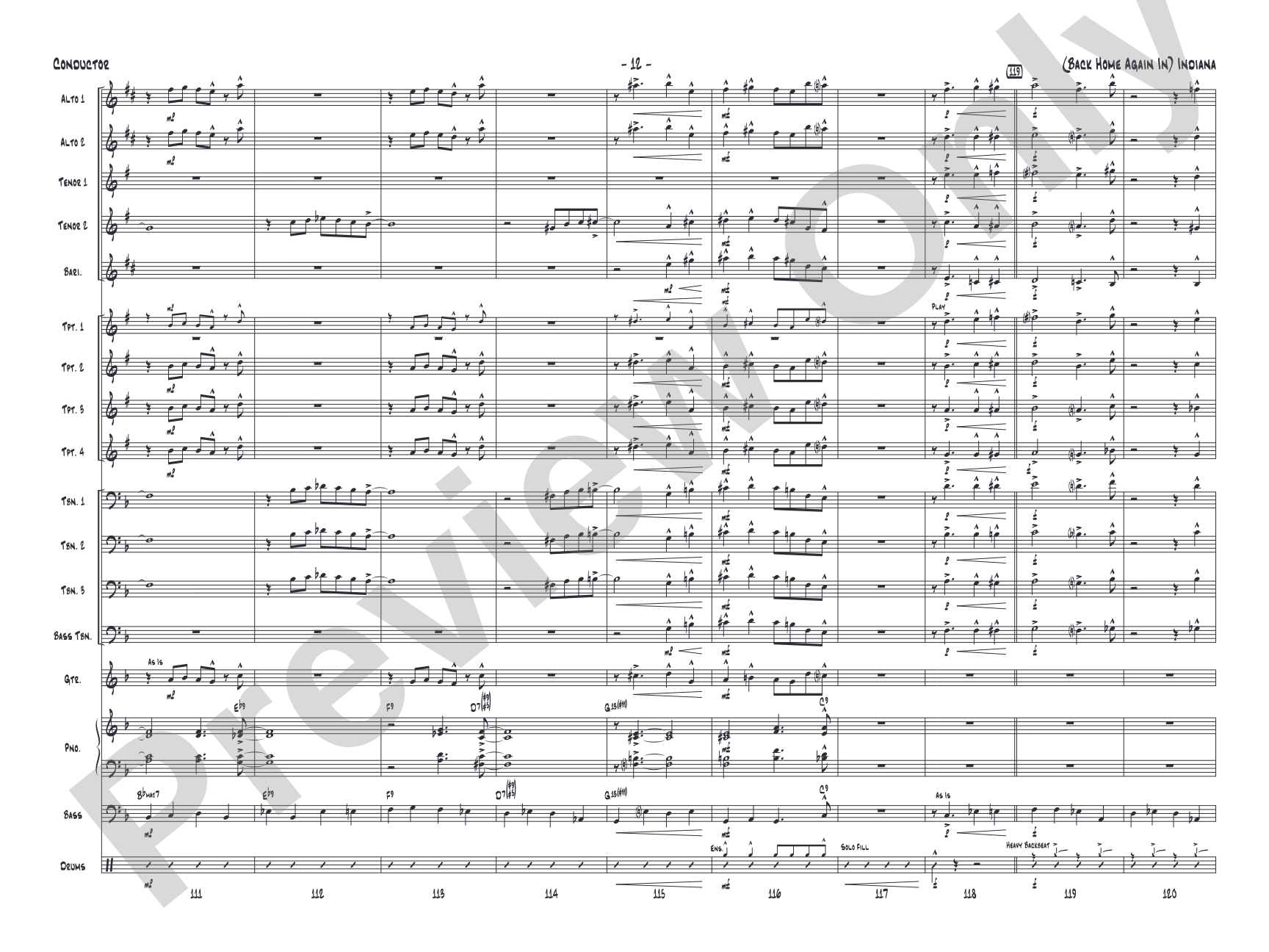 (Back Home Again In) Indiana: Score