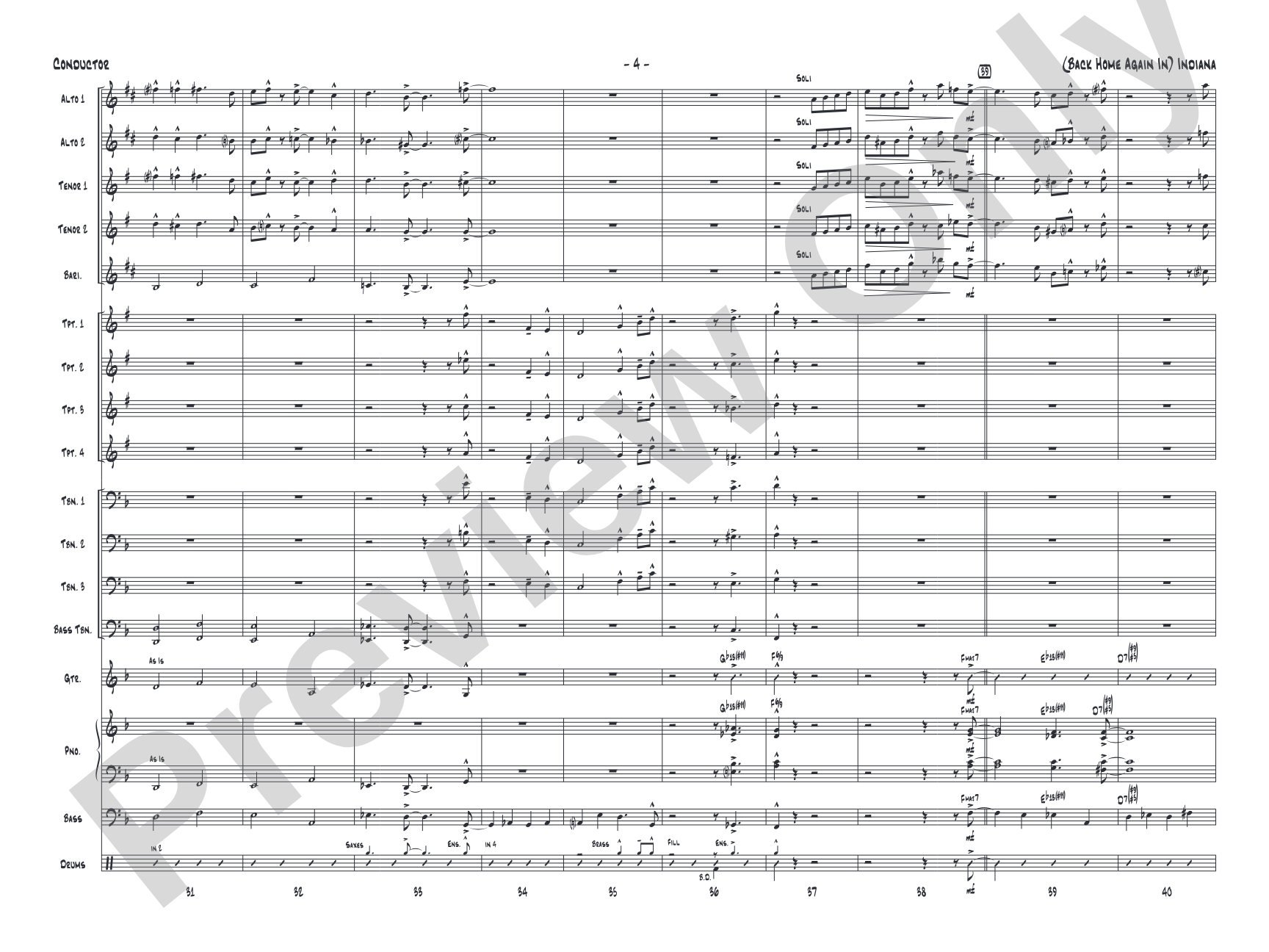 (Back Home Again In) Indiana: Score