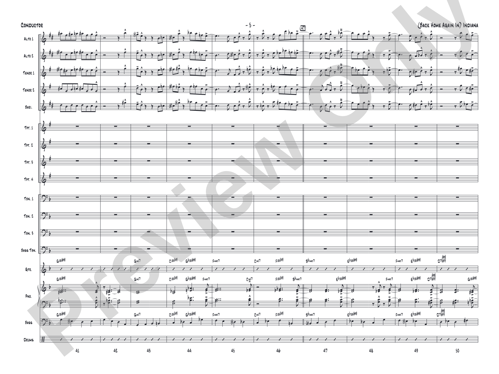 (Back Home Again In) Indiana: Score