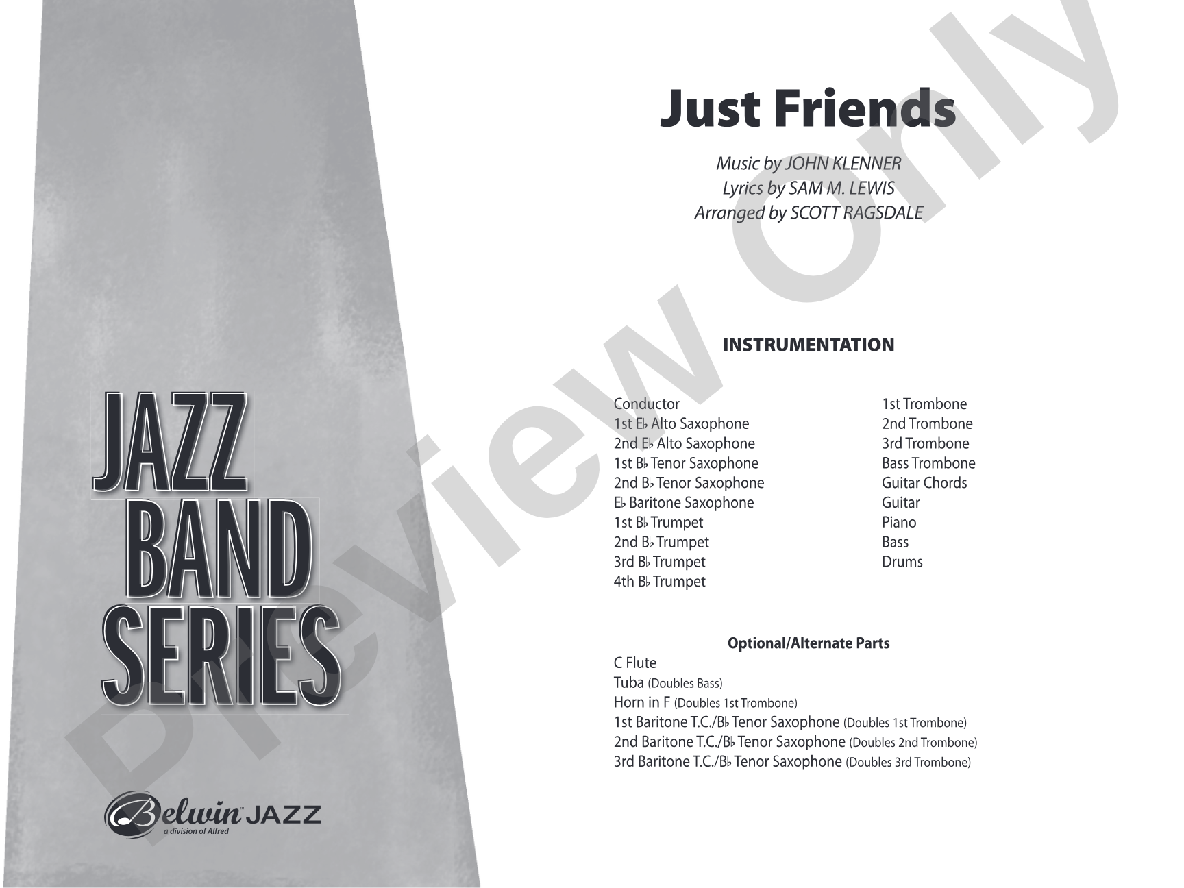 Just Friends: Jazz Ensemble Conductor Score & Parts