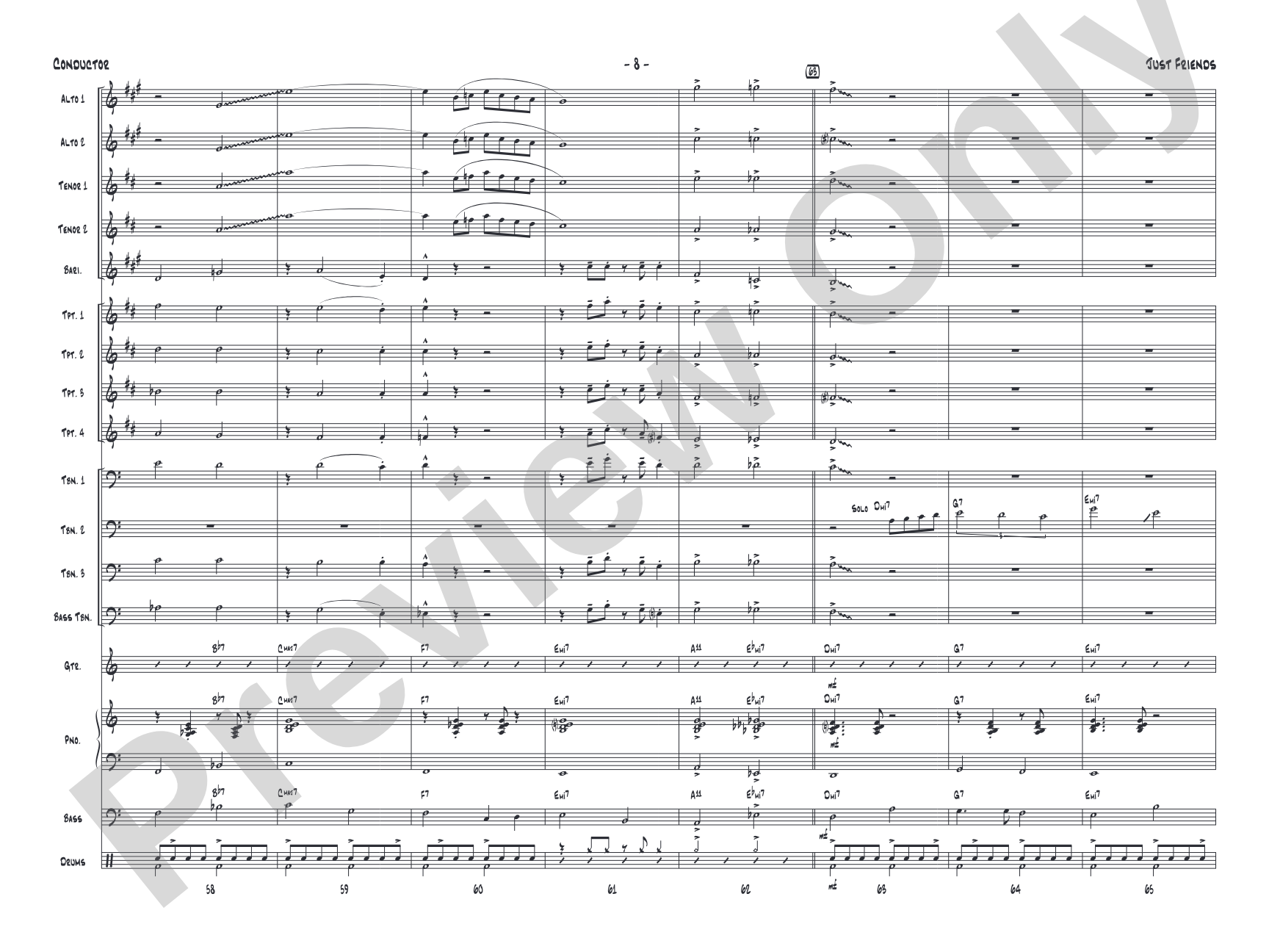 Just Friends: Jazz Ensemble Conductor Score & Parts