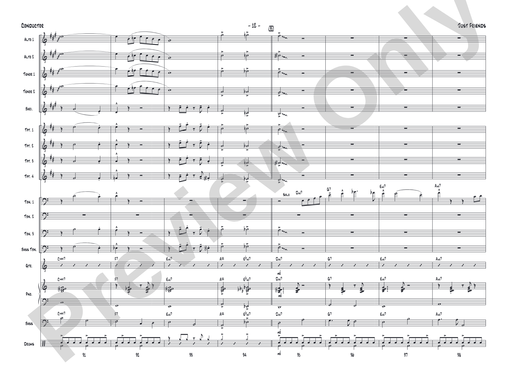 Just Friends: Jazz Ensemble Conductor Score & Parts