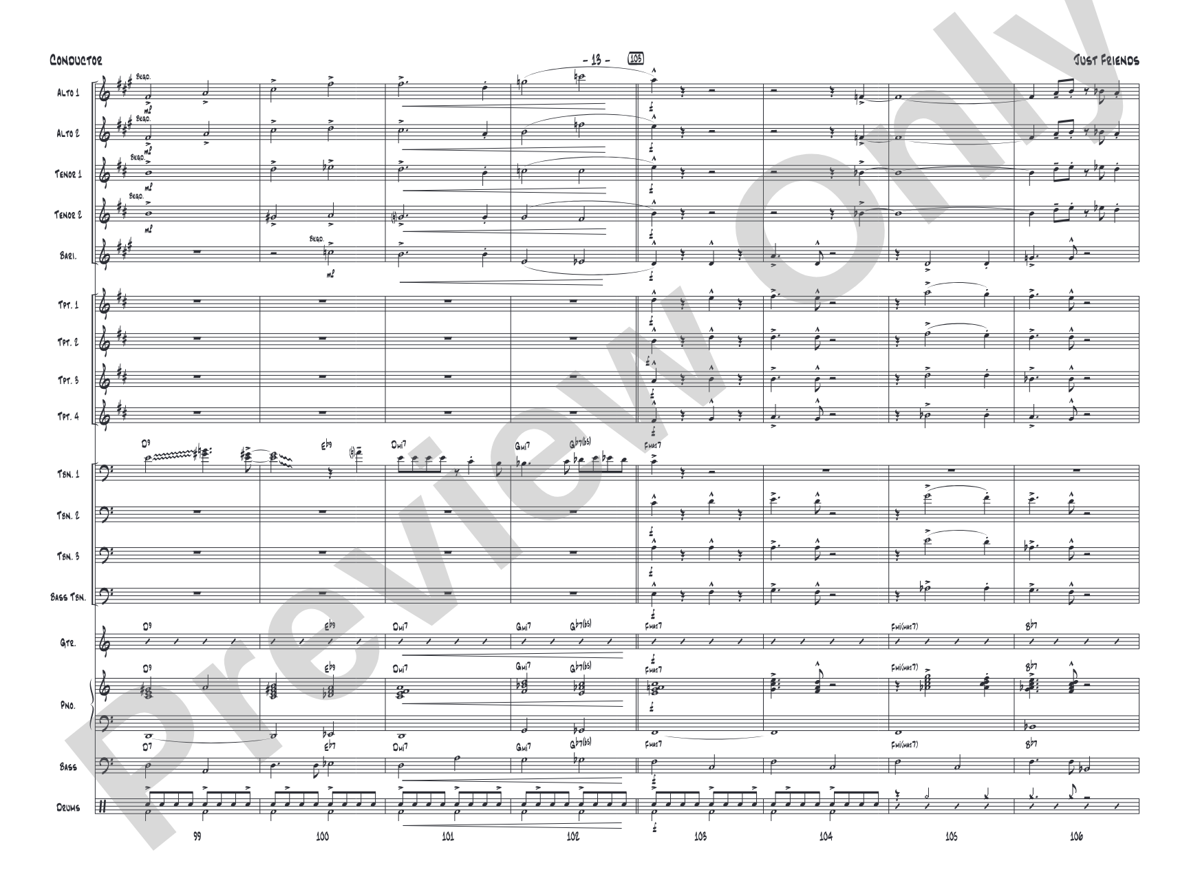 Just Friends: Jazz Ensemble Conductor Score & Parts