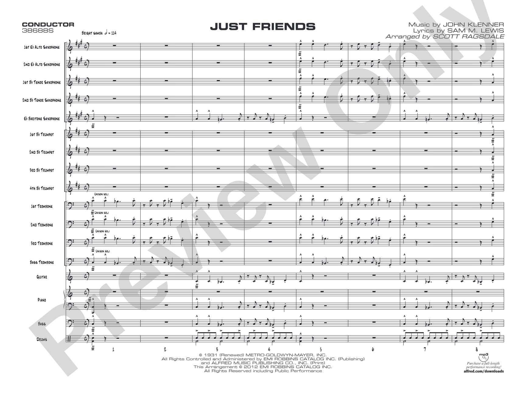 Just Friends: Jazz Ensemble Conductor Score & Parts