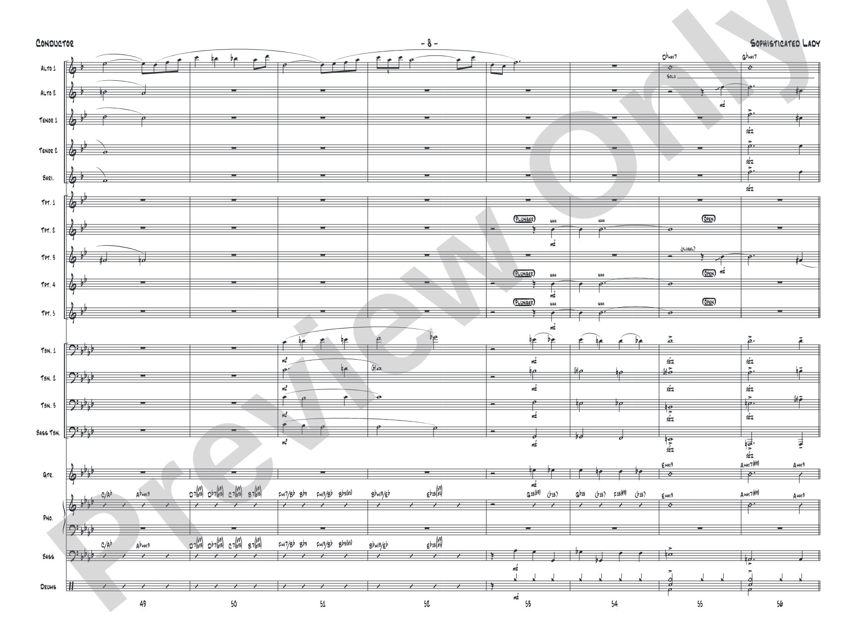 Sophisticated Lady: Jazz Ensemble Conductor Score & Parts