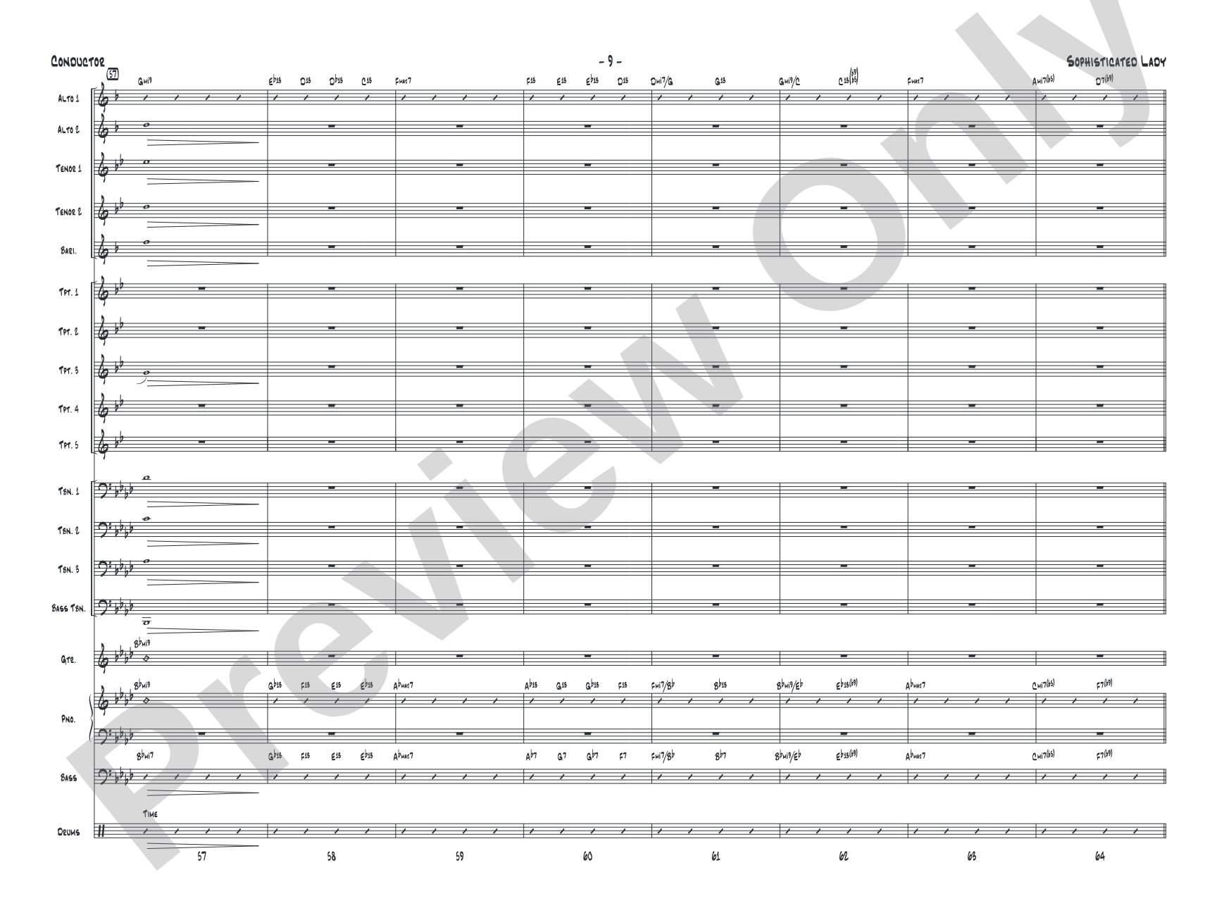 Sophisticated Lady: Jazz Ensemble Conductor Score & Parts