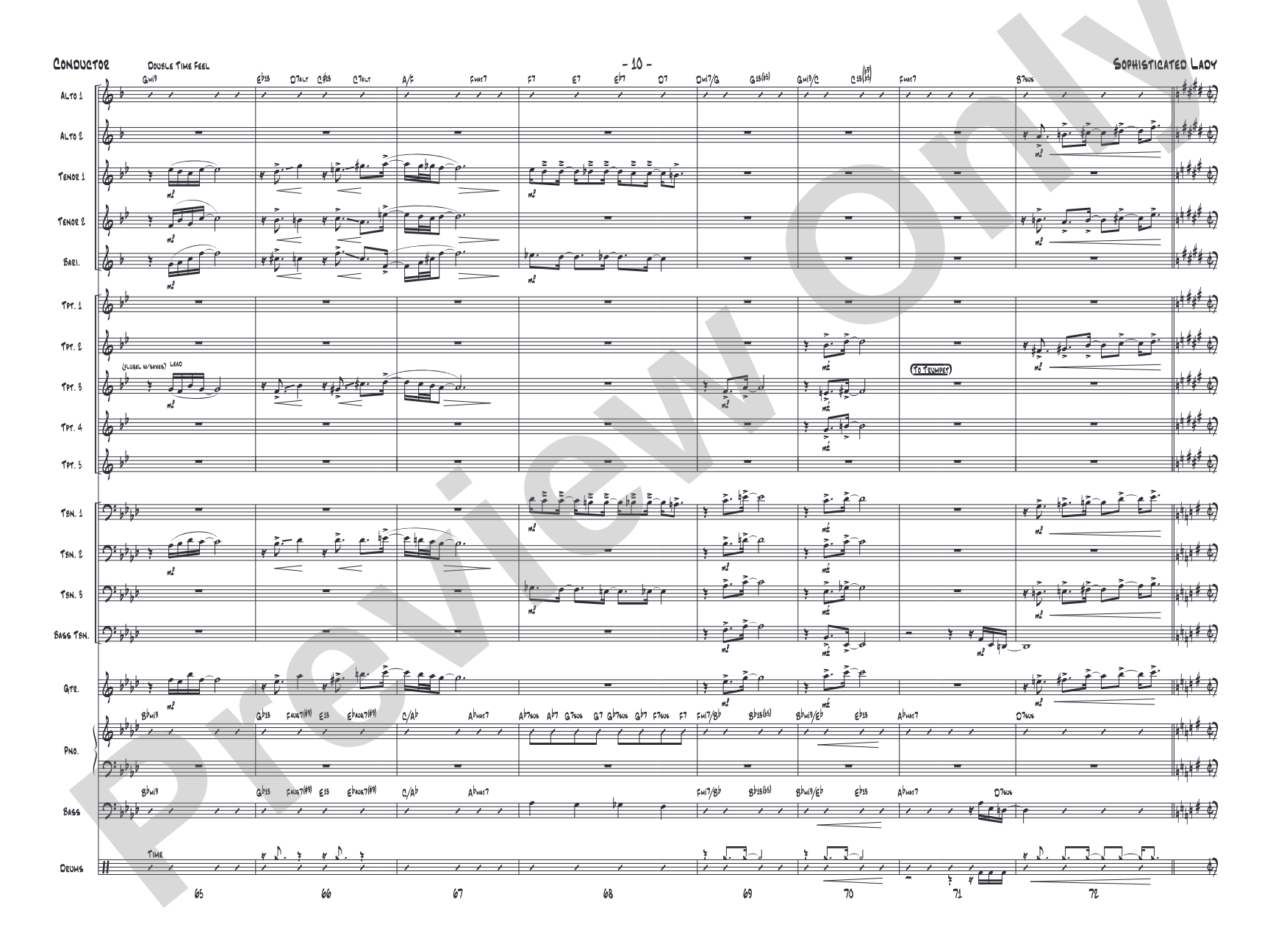 Sophisticated Lady: Jazz Ensemble Conductor Score & Parts