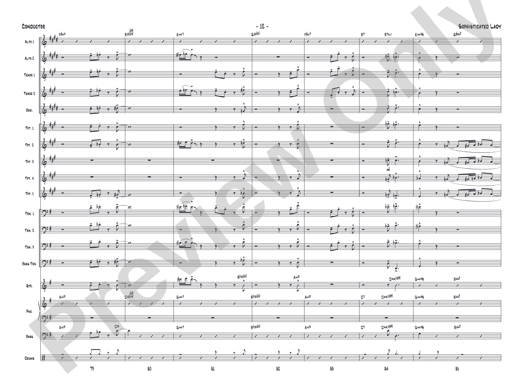 Sophisticated Lady: Jazz Ensemble Conductor Score & Parts