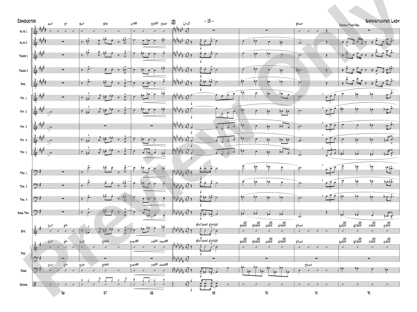 Sophisticated Lady: Jazz Ensemble Conductor Score & Parts