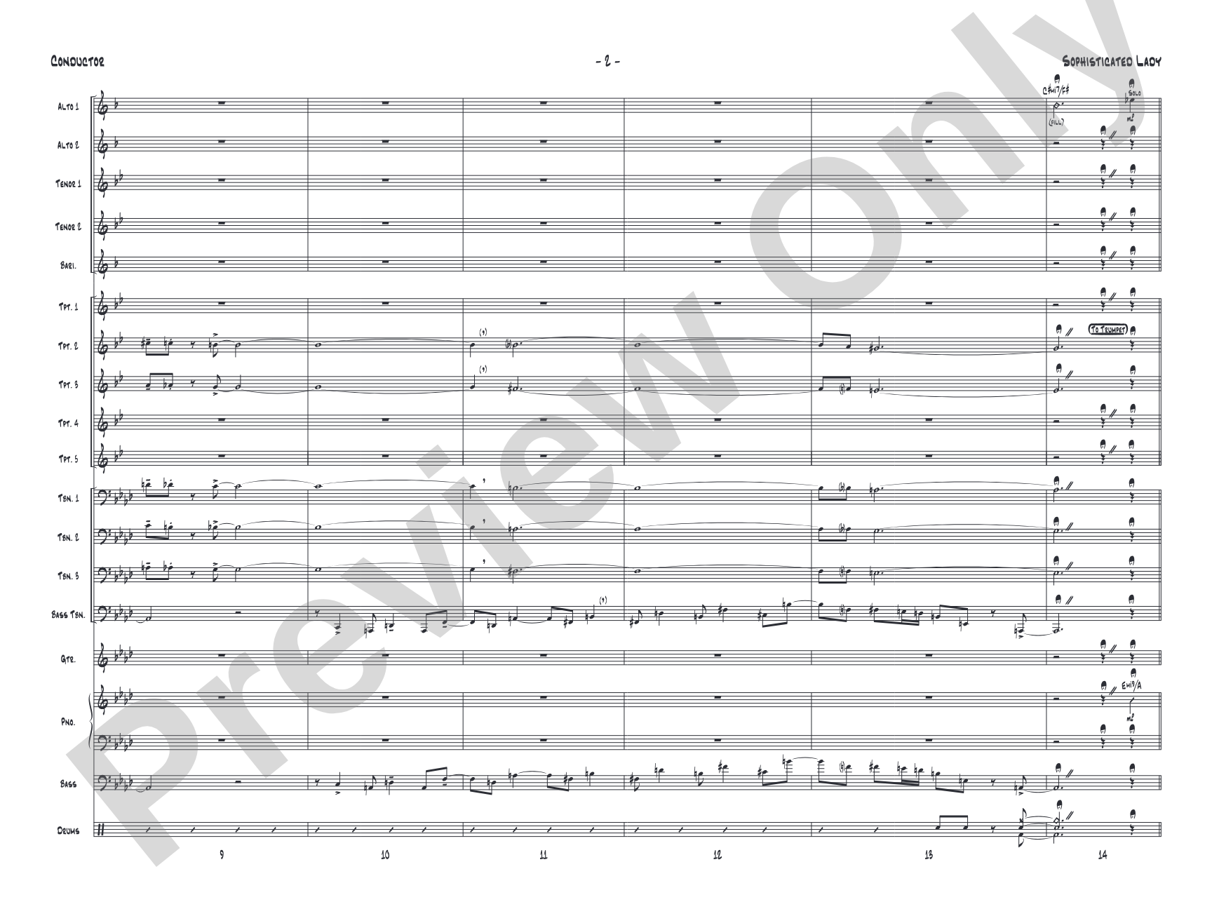 Sophisticated Lady: Jazz Ensemble Conductor Score & Parts