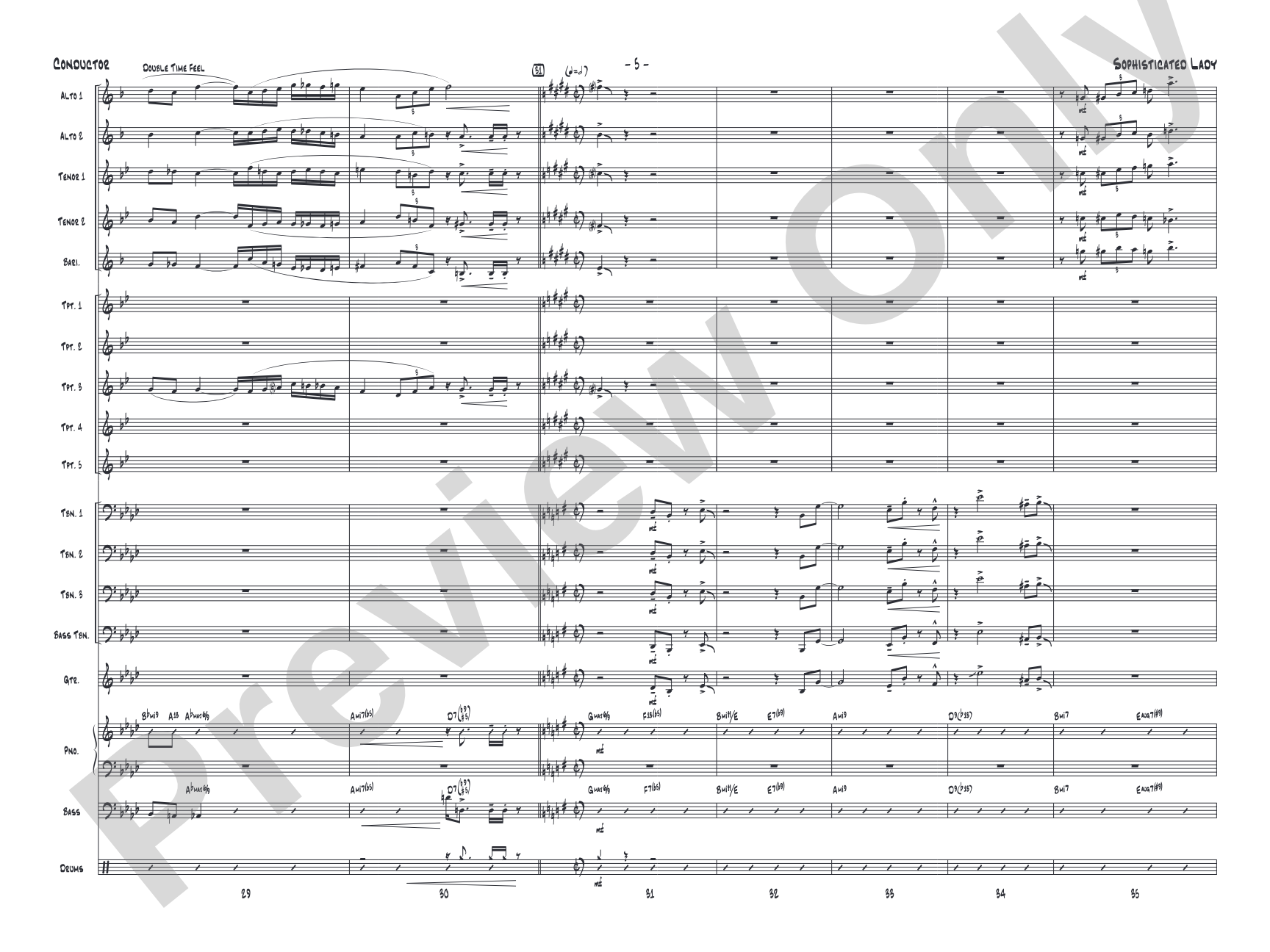 Sophisticated Lady: Jazz Ensemble Conductor Score & Parts