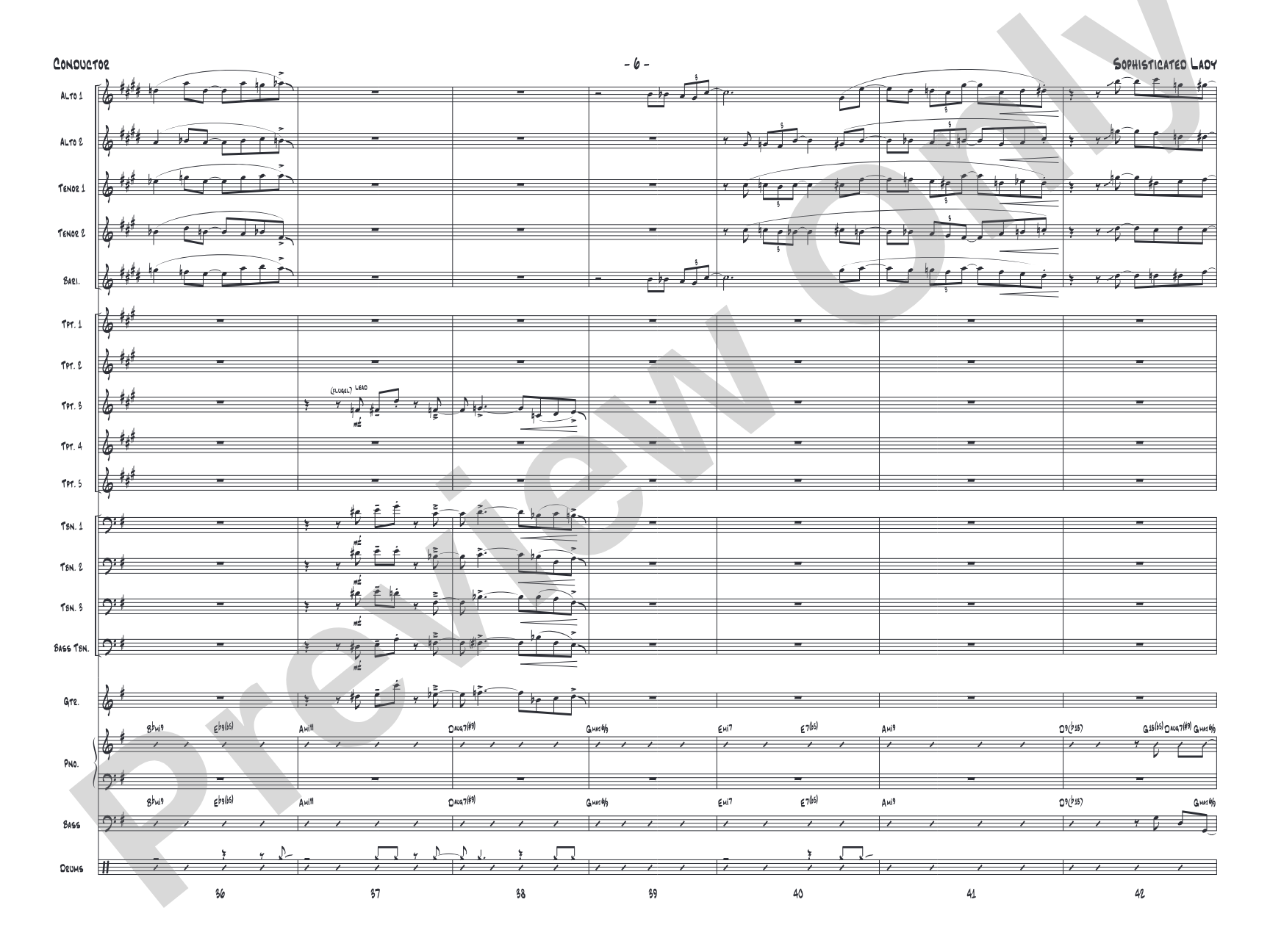 Sophisticated Lady: Jazz Ensemble Conductor Score & Parts