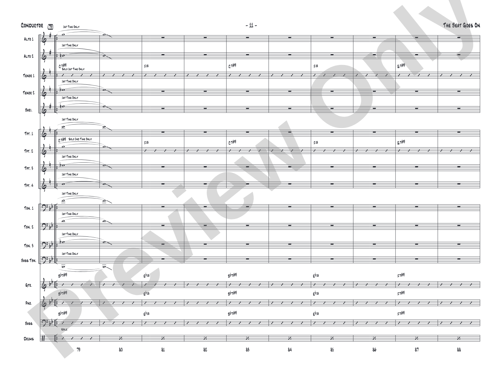 The Beat Goes On: Jazz Ensemble Conductor Score & Parts