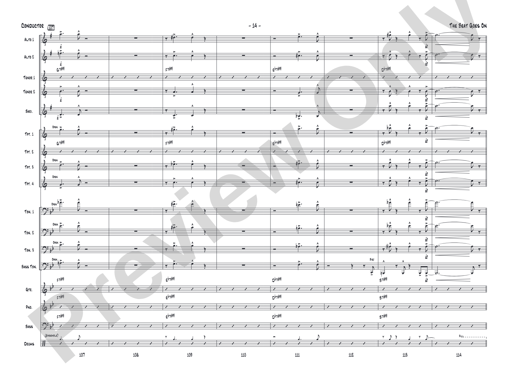 The Beat Goes On: Jazz Ensemble Conductor Score & Parts
