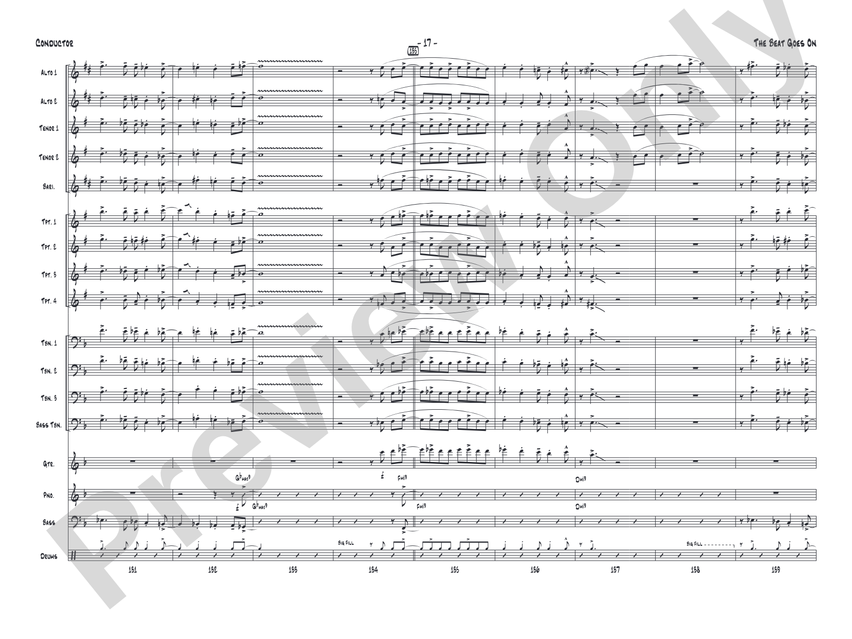 The Beat Goes On: Jazz Ensemble Conductor Score & Parts