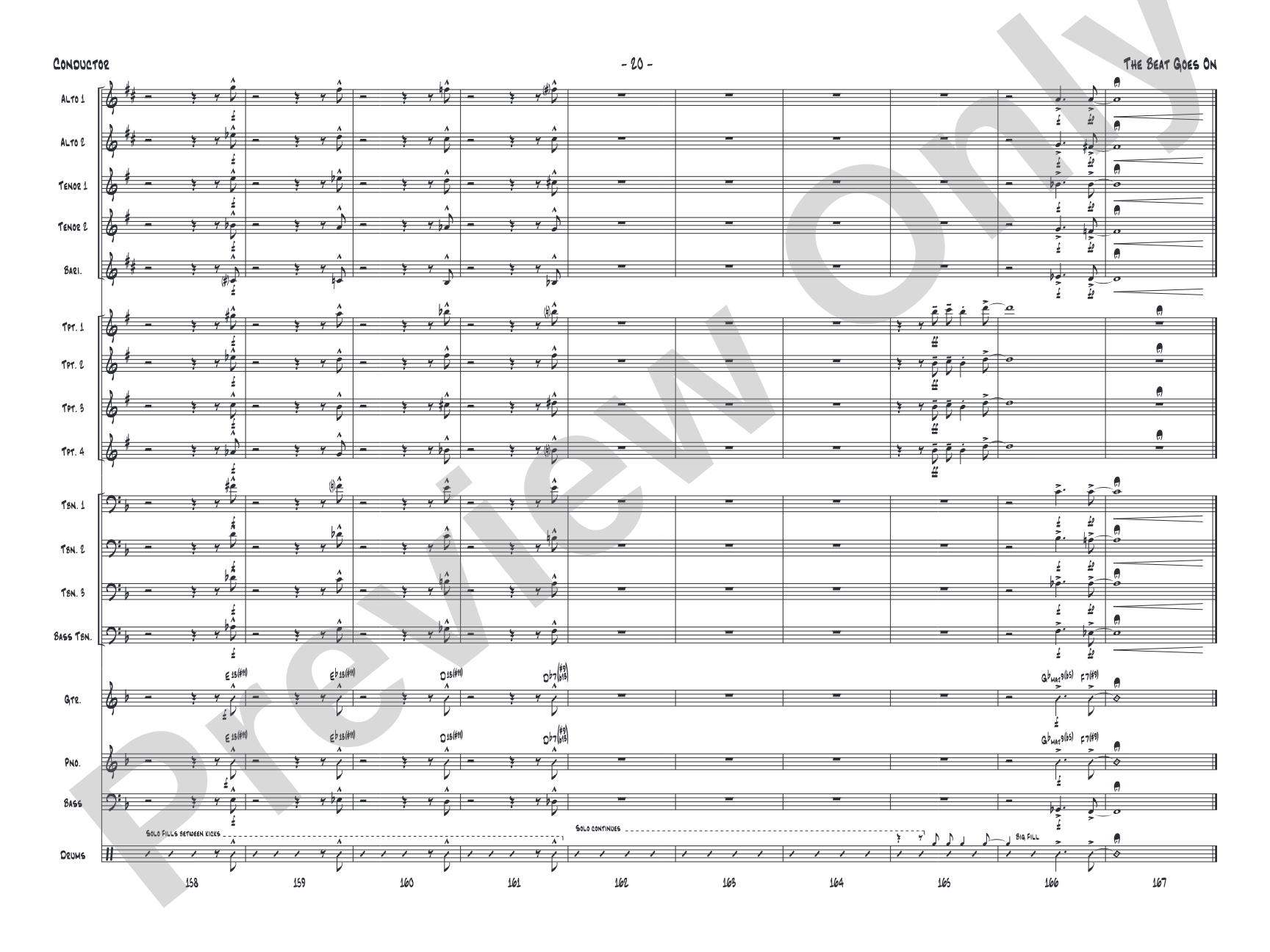 The Beat Goes On: Jazz Ensemble Conductor Score & Parts