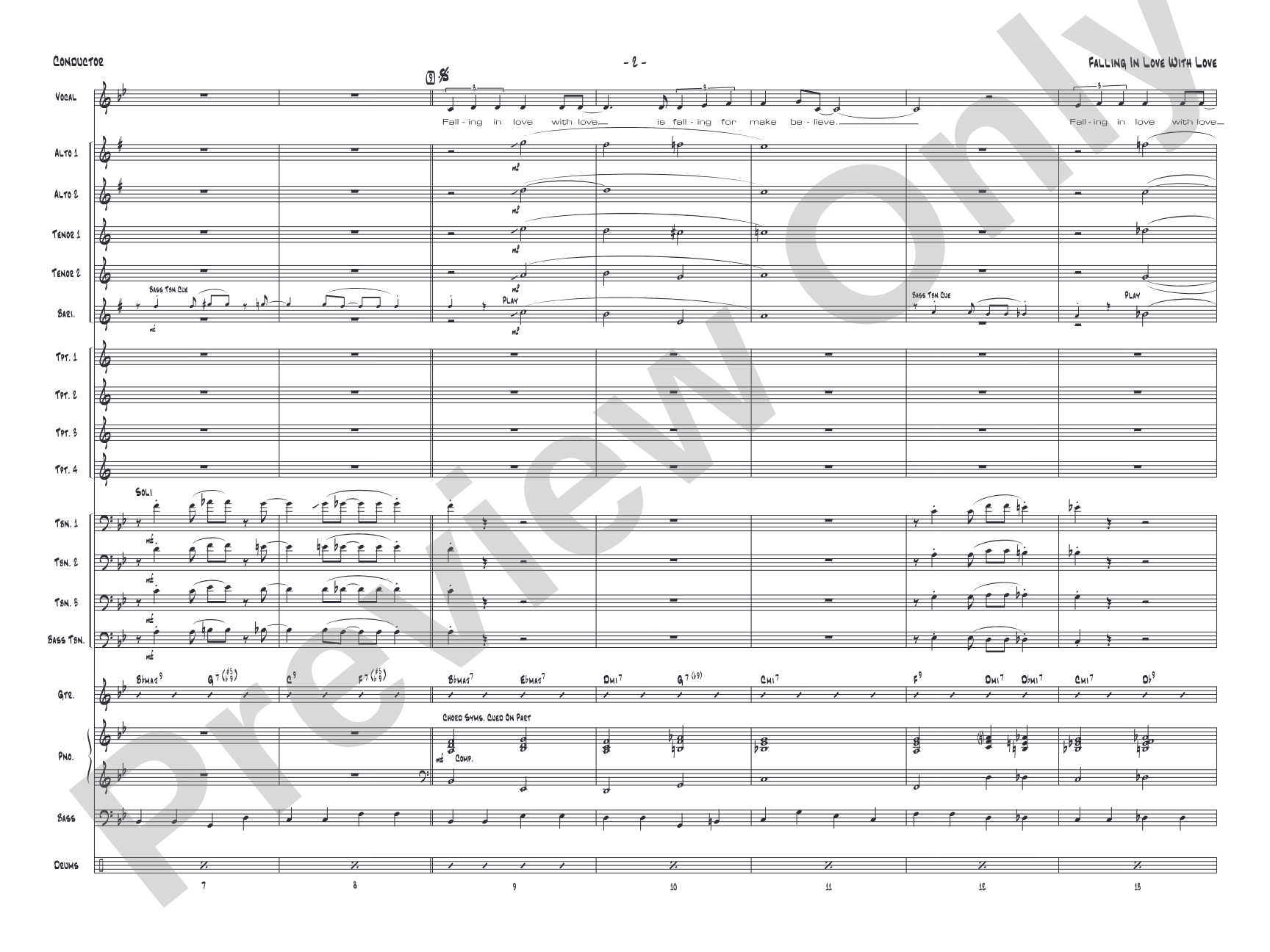 Falling in Love with Love: Vocal Solo with Jazz Ensemble Conductor Score & Parts