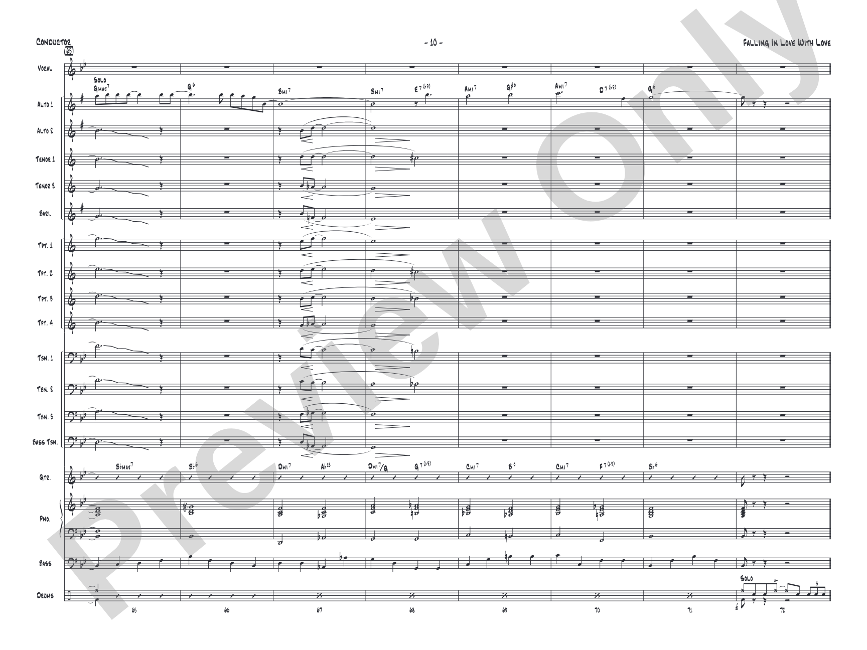 Falling in Love with Love: Vocal Solo with Jazz Ensemble Conductor Score & Parts