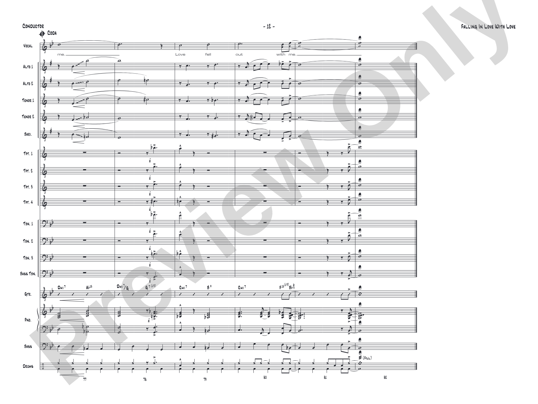 Falling in Love with Love: Vocal Solo with Jazz Ensemble Conductor Score & Parts
