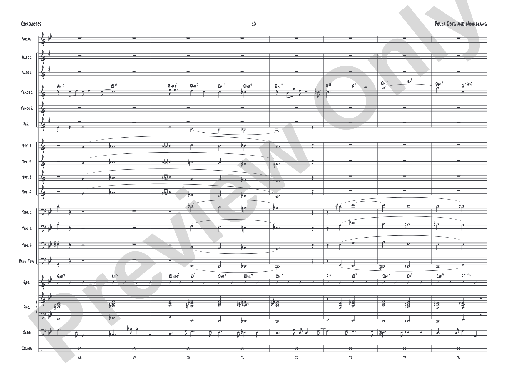 Polkadots and Moonbeams: Vocal Solo with Jazz Ensemble Conductor Score & Parts
