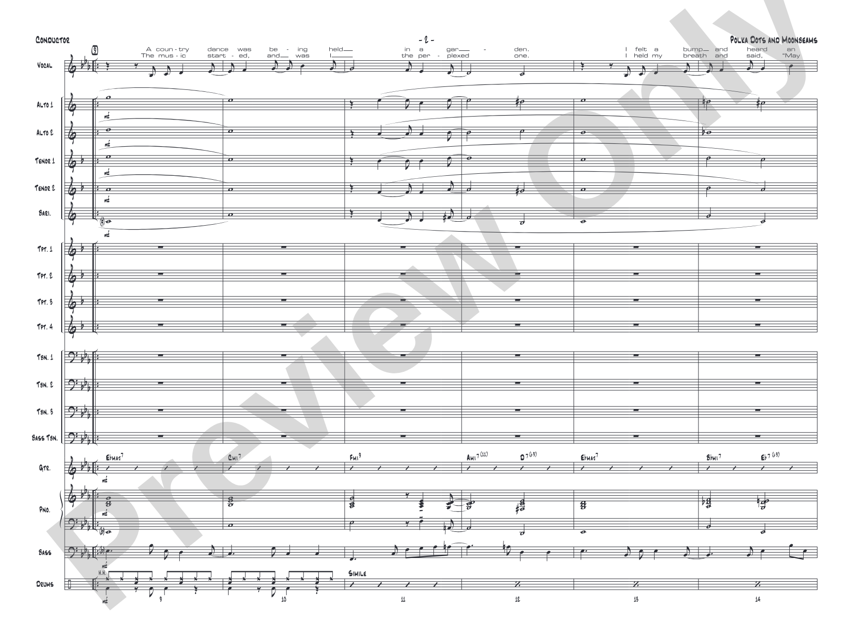 Polkadots and Moonbeams: Vocal Solo with Jazz Ensemble Conductor Score & Parts