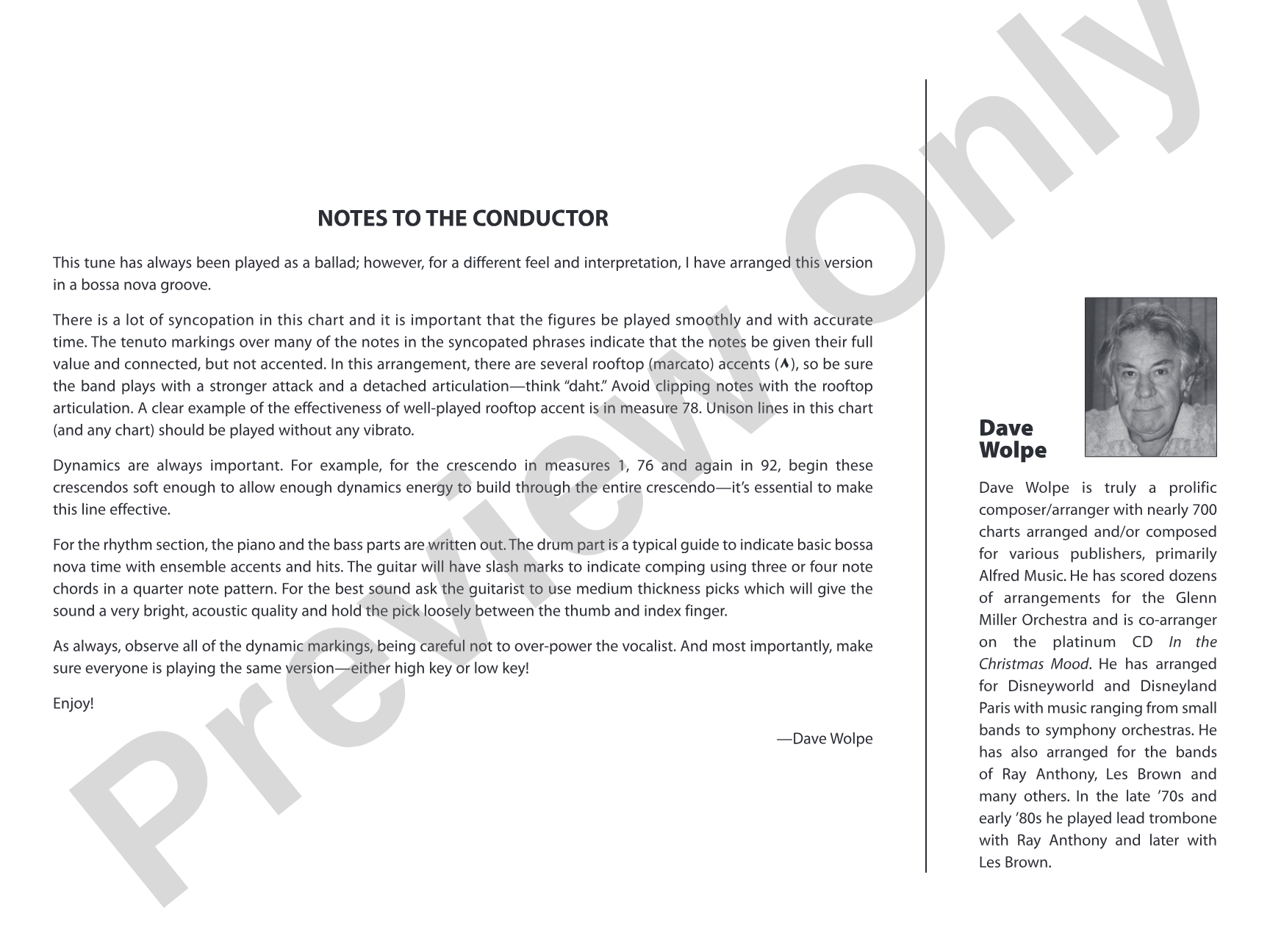 Polkadots and Moonbeams: Vocal Solo with Jazz Ensemble Conductor Score & Parts