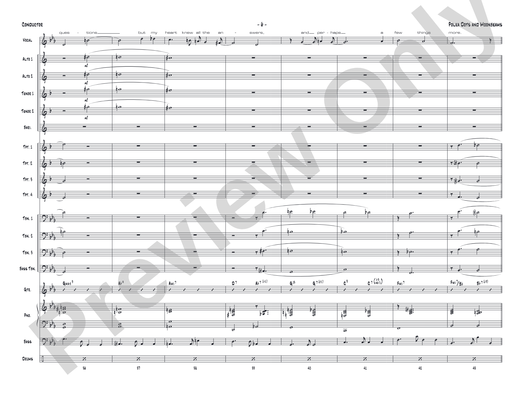 Polkadots and Moonbeams: Vocal Solo with Jazz Ensemble Conductor Score & Parts
