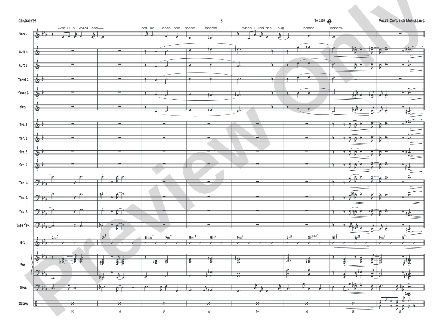 Polkadots and Moonbeams: Vocal Solo with Jazz Ensemble Conductor Score & Parts