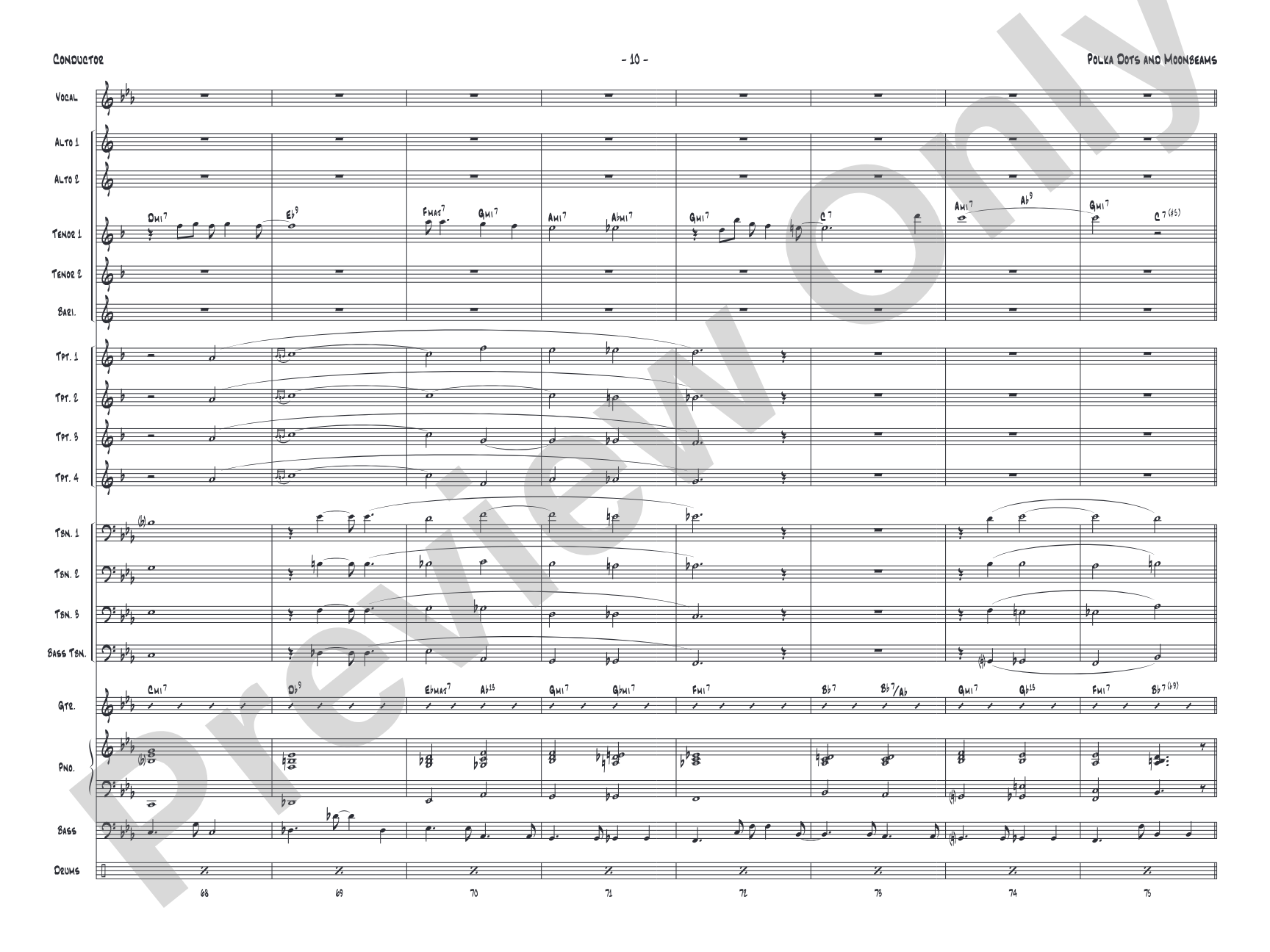 Polkadots and Moonbeams: Vocal Solo with Jazz Ensemble Conductor Score & Parts